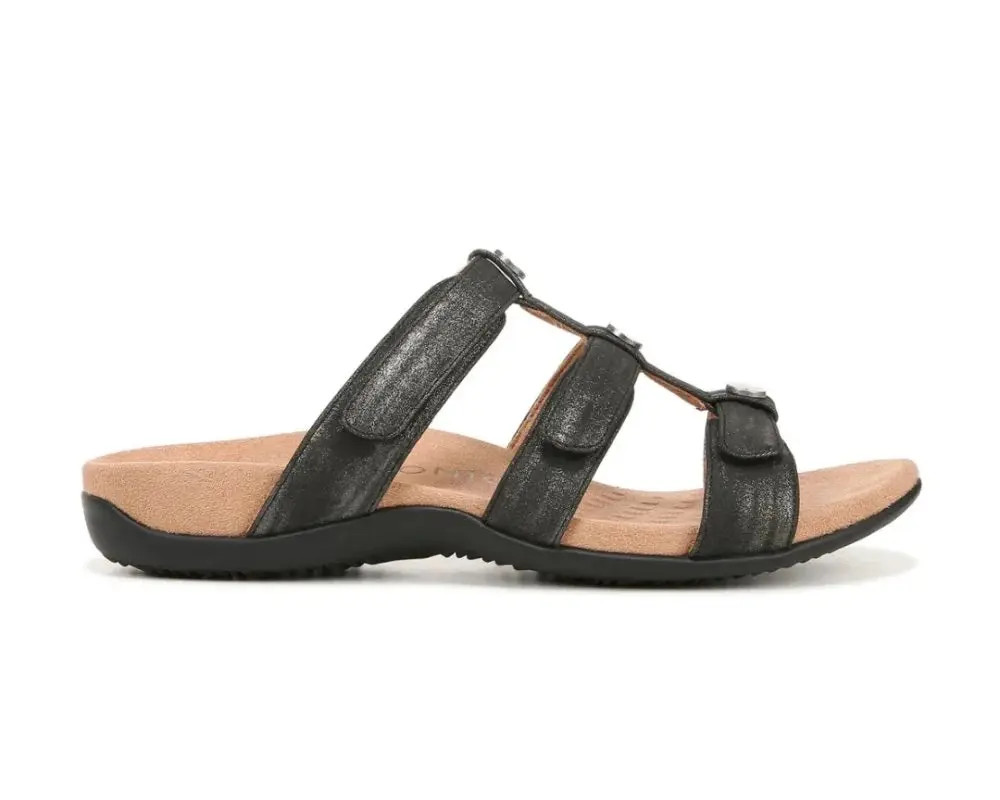 VIONIC AMBER SLIDE,BLK,SYN