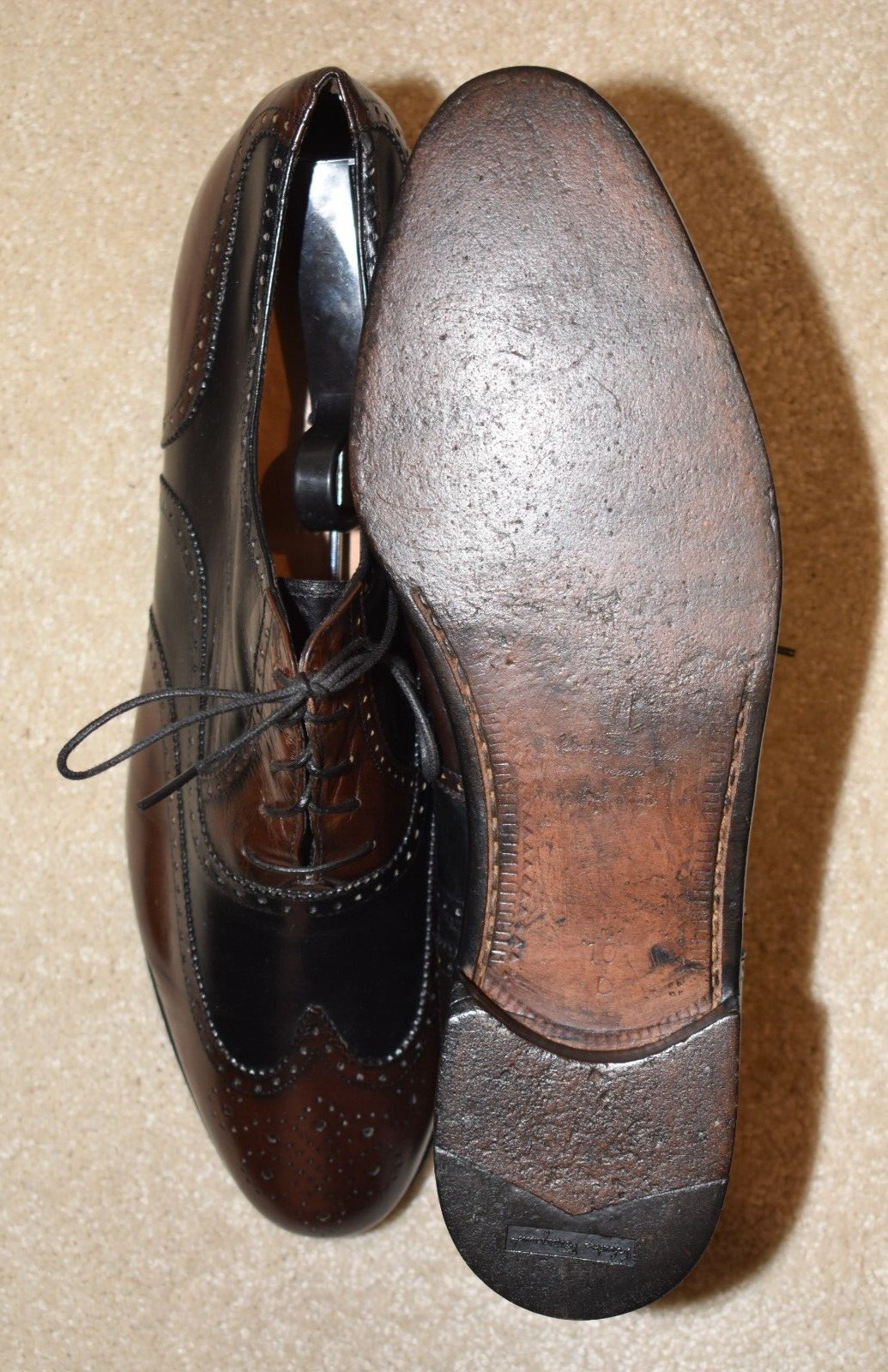 GORGEOUS SALVATORE FERRAGAMO “TWO TONE” ITALY MADE OXFORDS 10 D $895