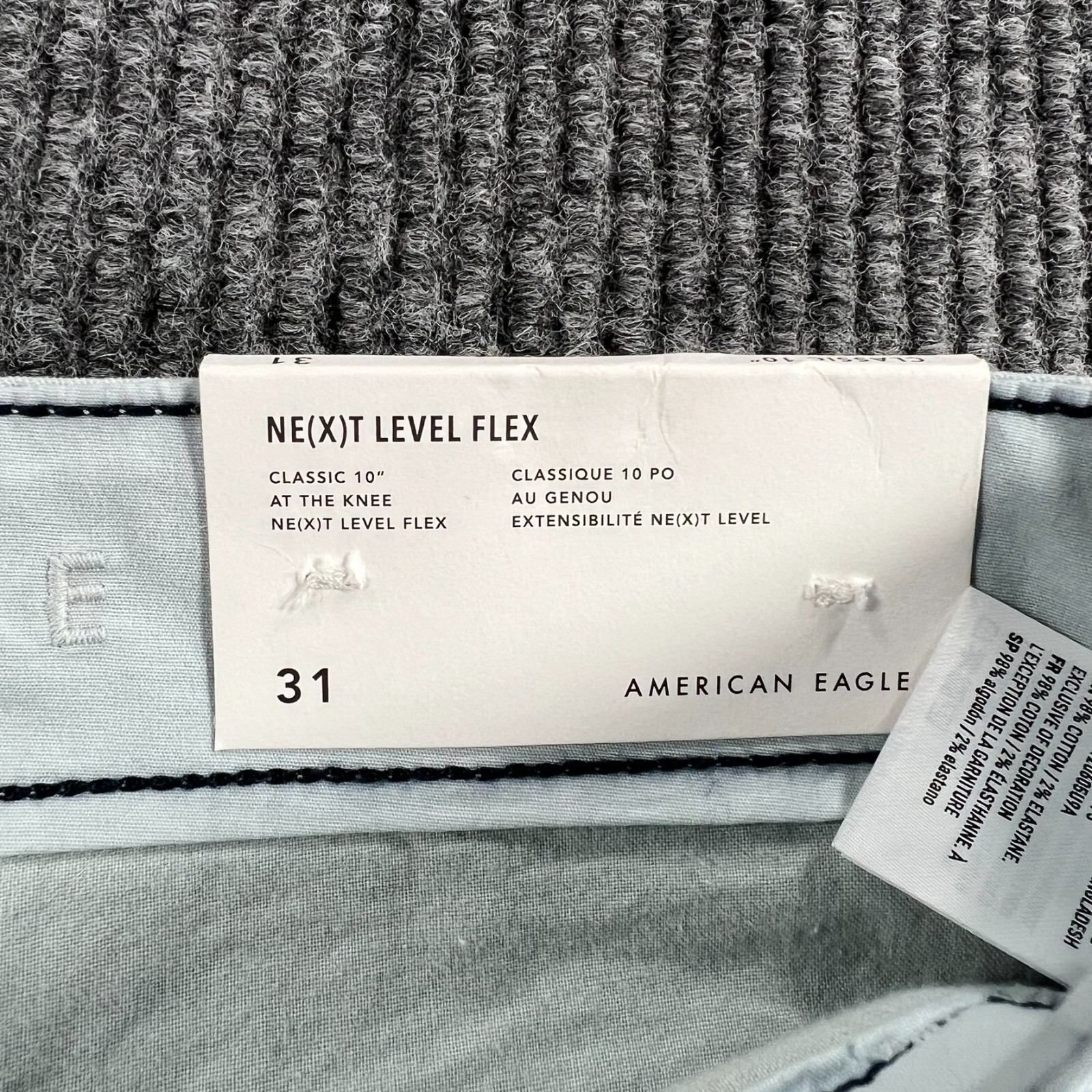 American Eagle Shorts Mens Size 31 Gray Chino Next Level Flex Casual New