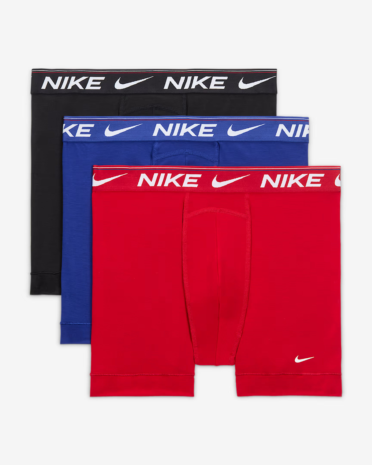 Nike Men’s Dri-FIT Ultra Comfort Boxer Briefs 3-Pack Black Blue Red Size S 28-30