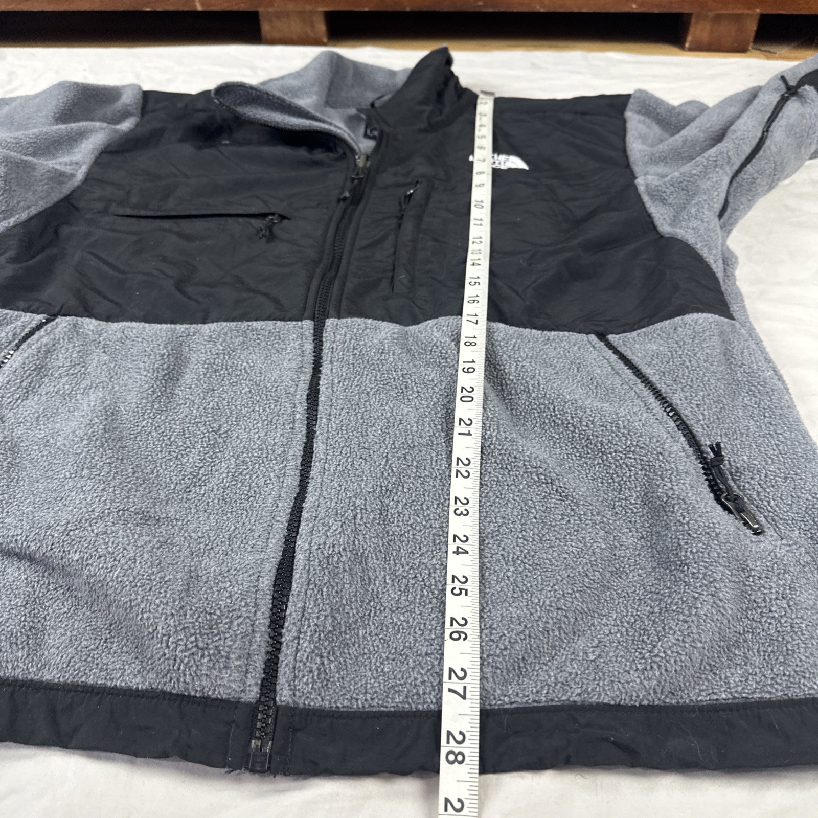 The North Face Denali Polartec Fleece Jacket Mens Large Gray Black Full Zip