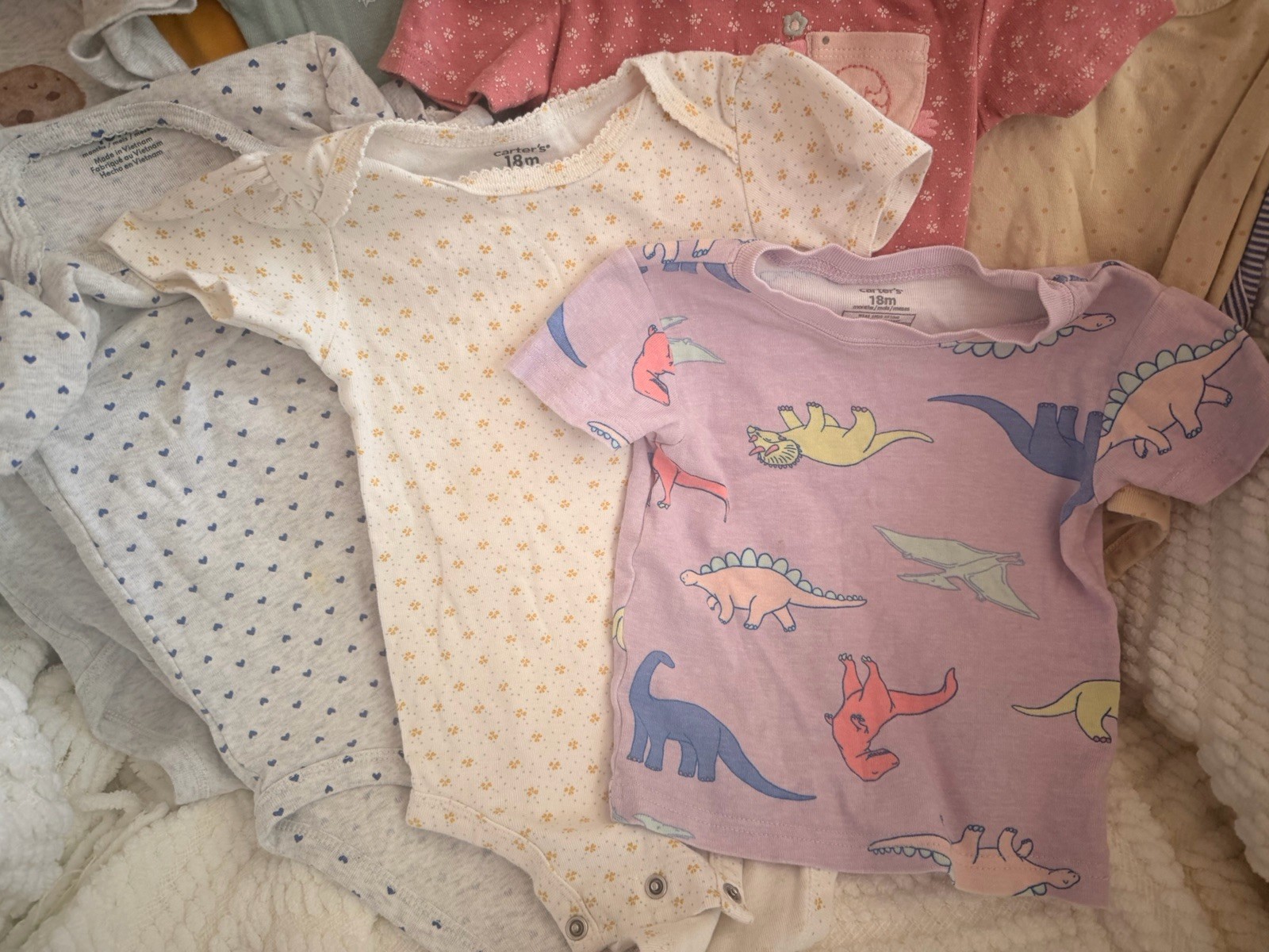 Carters Assorted Toddler Girl One Piece 18 Months, Short Sleeve, Lot Of 12