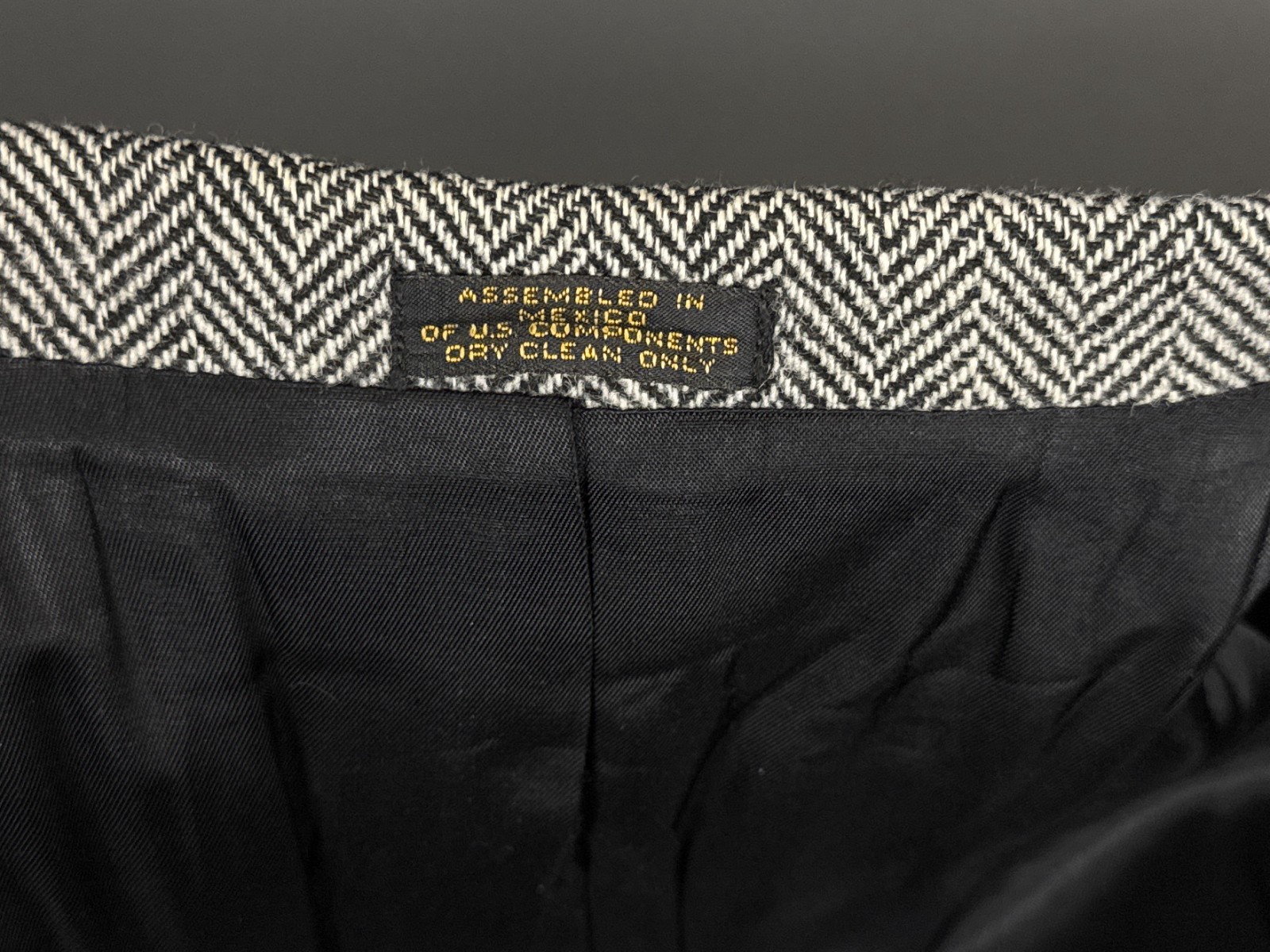 Deansgate Herringbone Blazer 46L Grey Wool Jacket Smart Vintage Tailoring