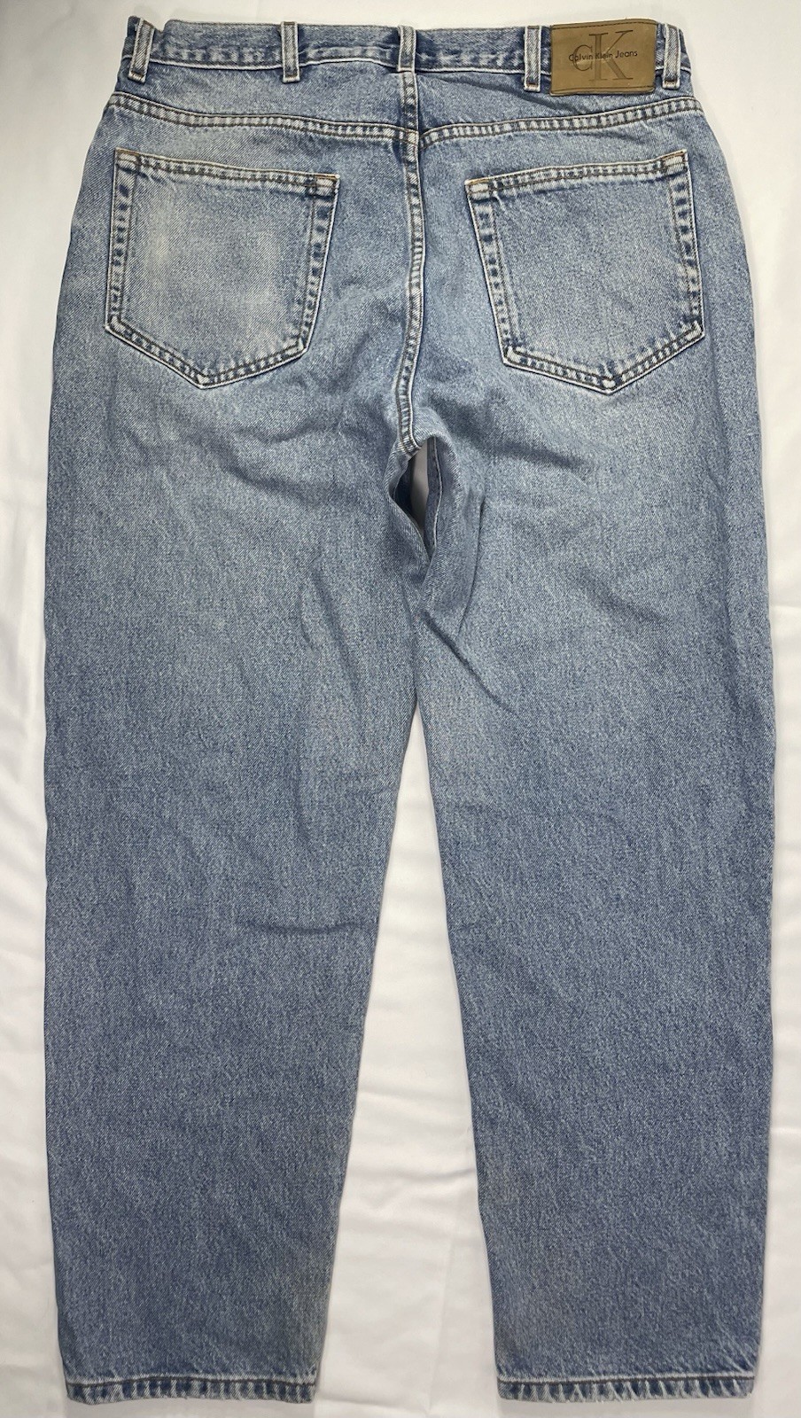 Vintage Calvin Klein Men’s 36×30 Stone Washed Blue Jeans “Fit Like 34×30”