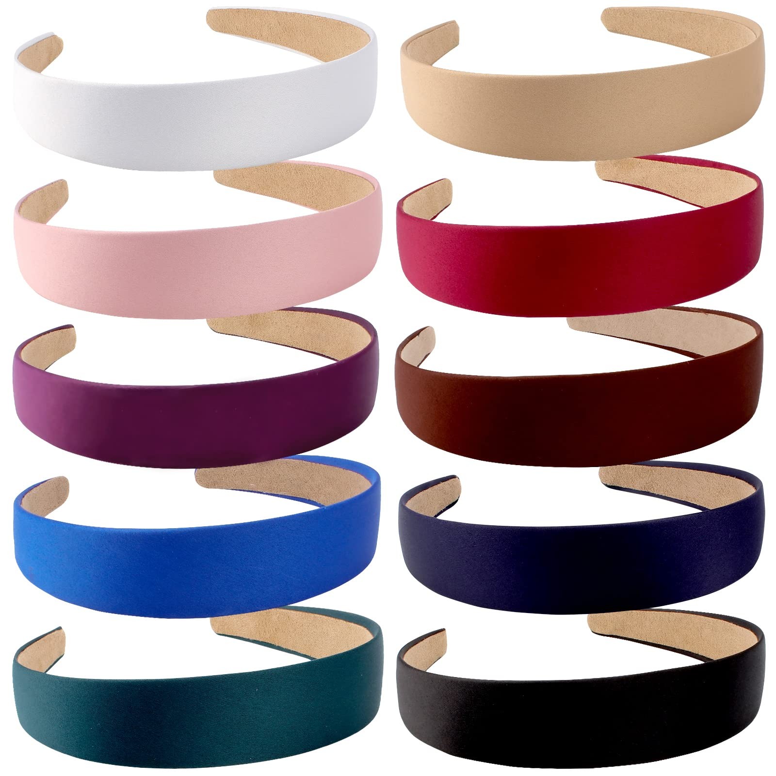 Wecoe Headbands for Women Girls, 10 Pcs 1 10 Count (Pack of 1), Multi-color A