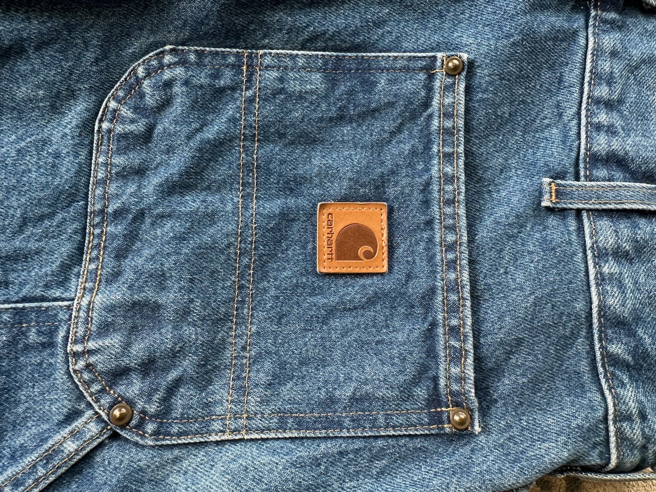 Carhartt B73-DST Double Knee Denim Jeans 34×30 Men’s Loose Fit Carpenter Pants