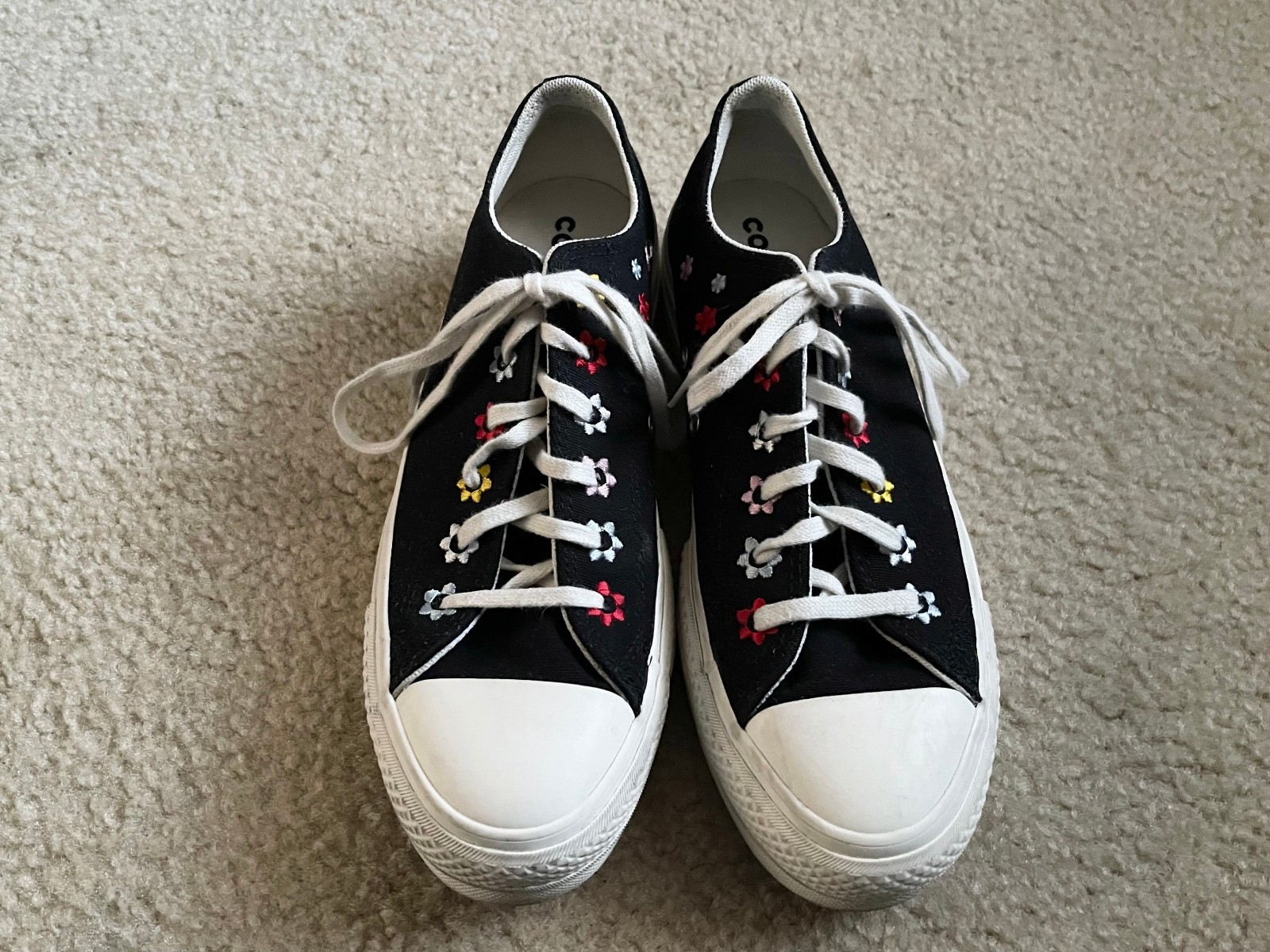 Converse Chuck Taylor AS Floral Embroidery Platform Shoes A02566F Women’s Size 8