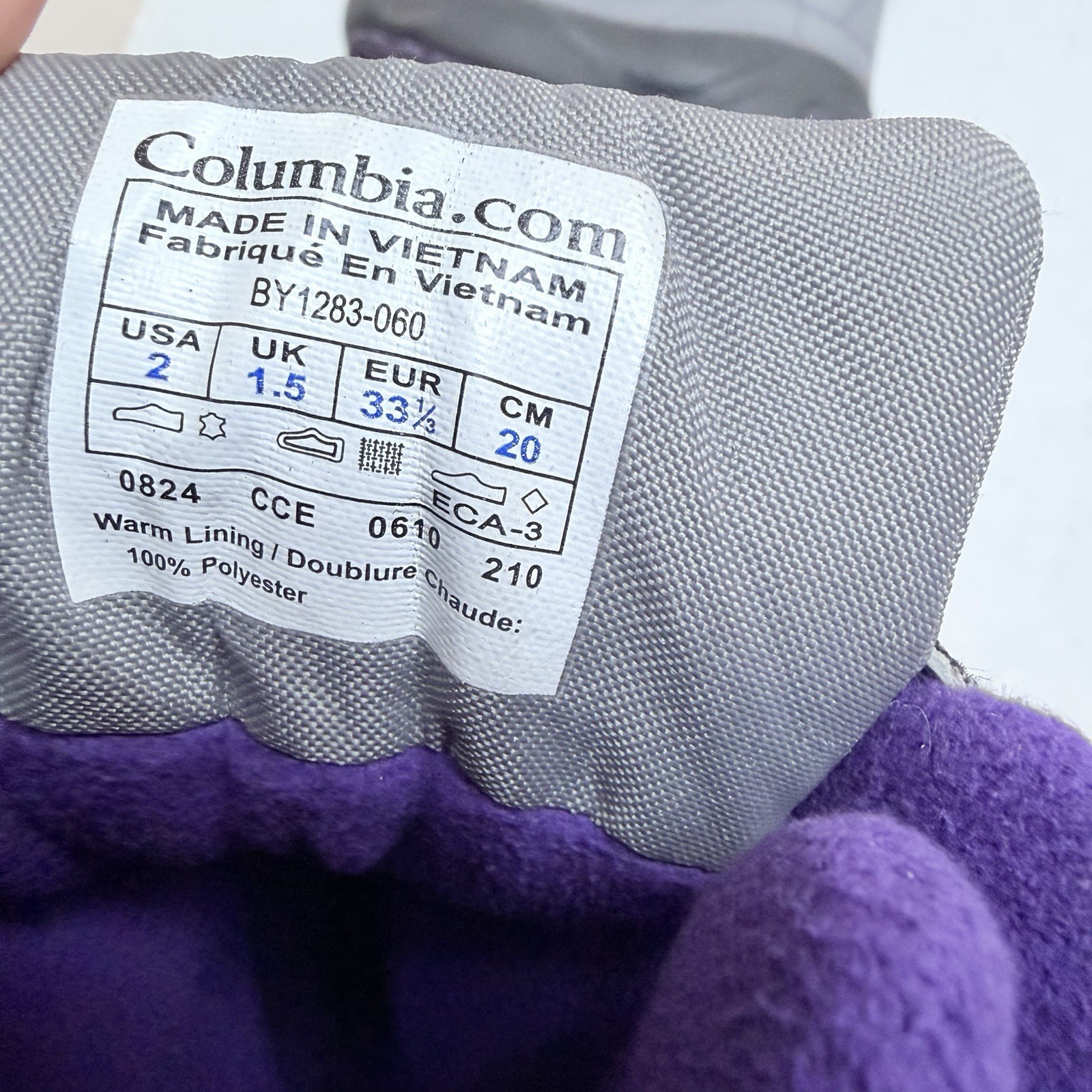 Columbia Youth Bugaboo Celsius Winter Snow Boots Sz 2 Waterproof Insulated Girls