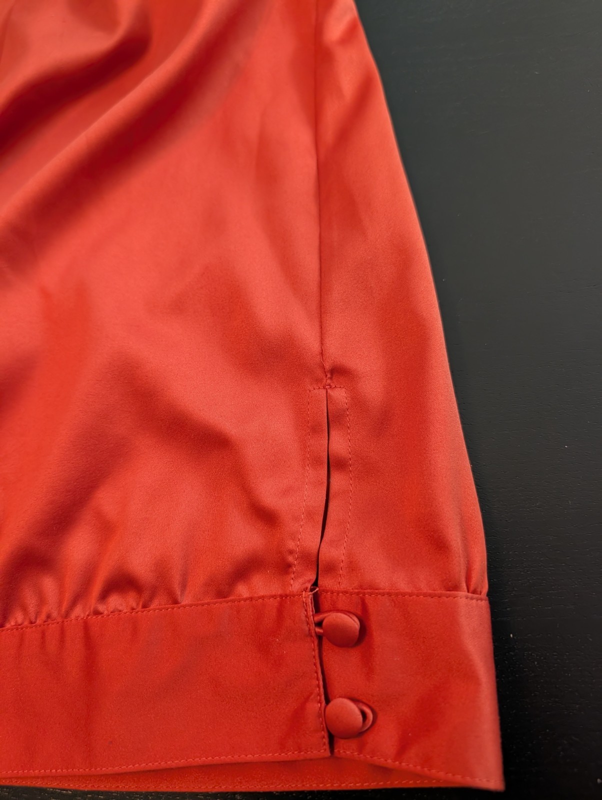The Limited Orange Short Sleeve Button Accent Scoop Neck Blouse XS
