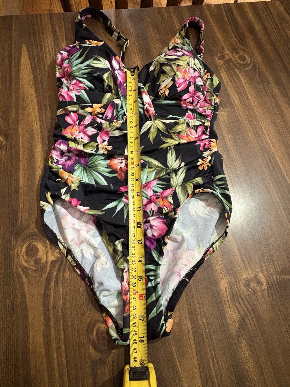 Swimsuit One Piece By Aqua – Green Floral Medium Control Sz 6 Resort Shapes NWT