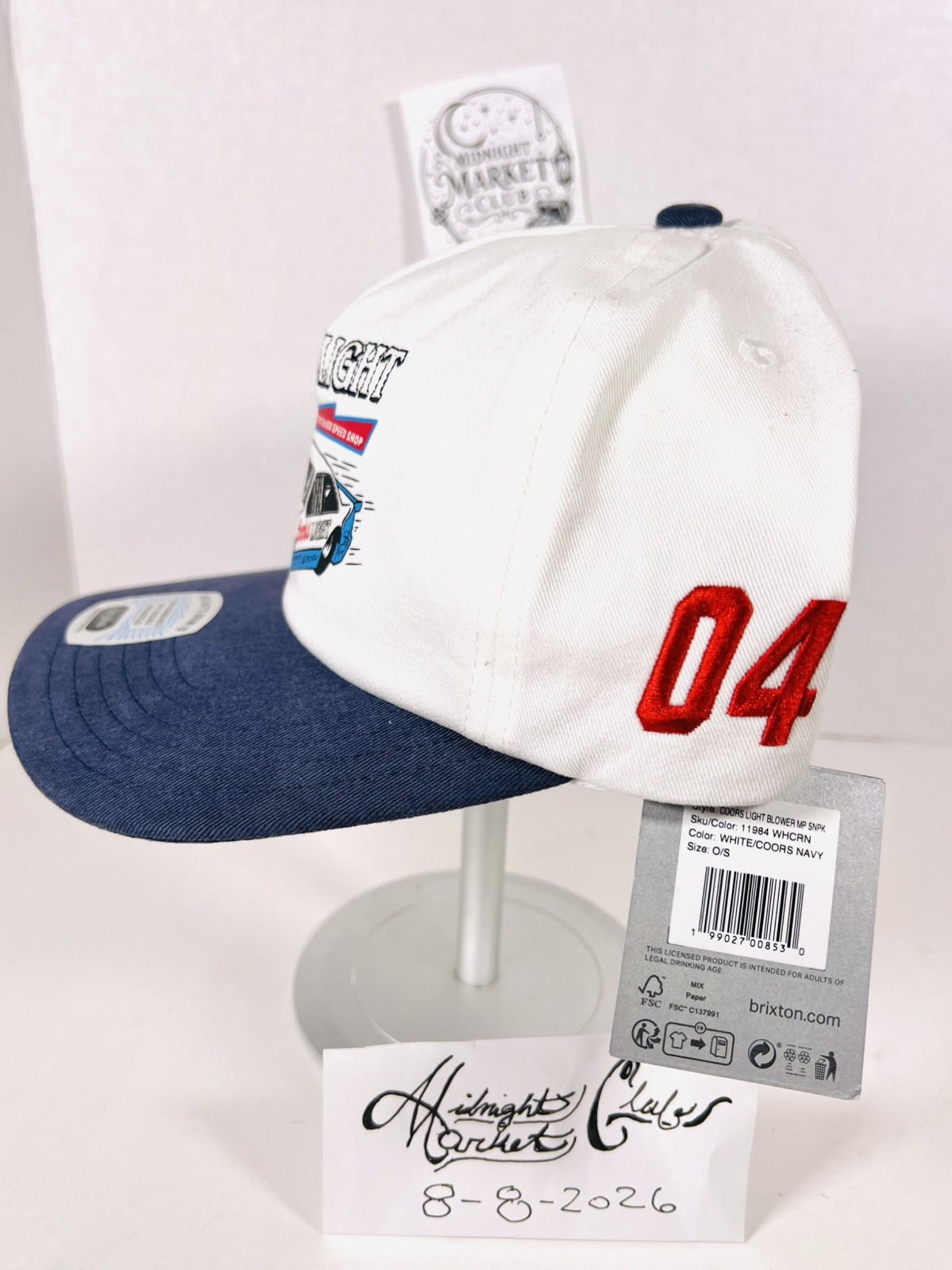 Brixton X Coors Light Beer Blower Racer NASCAR Trucker SnapBack Silver Bullet DS