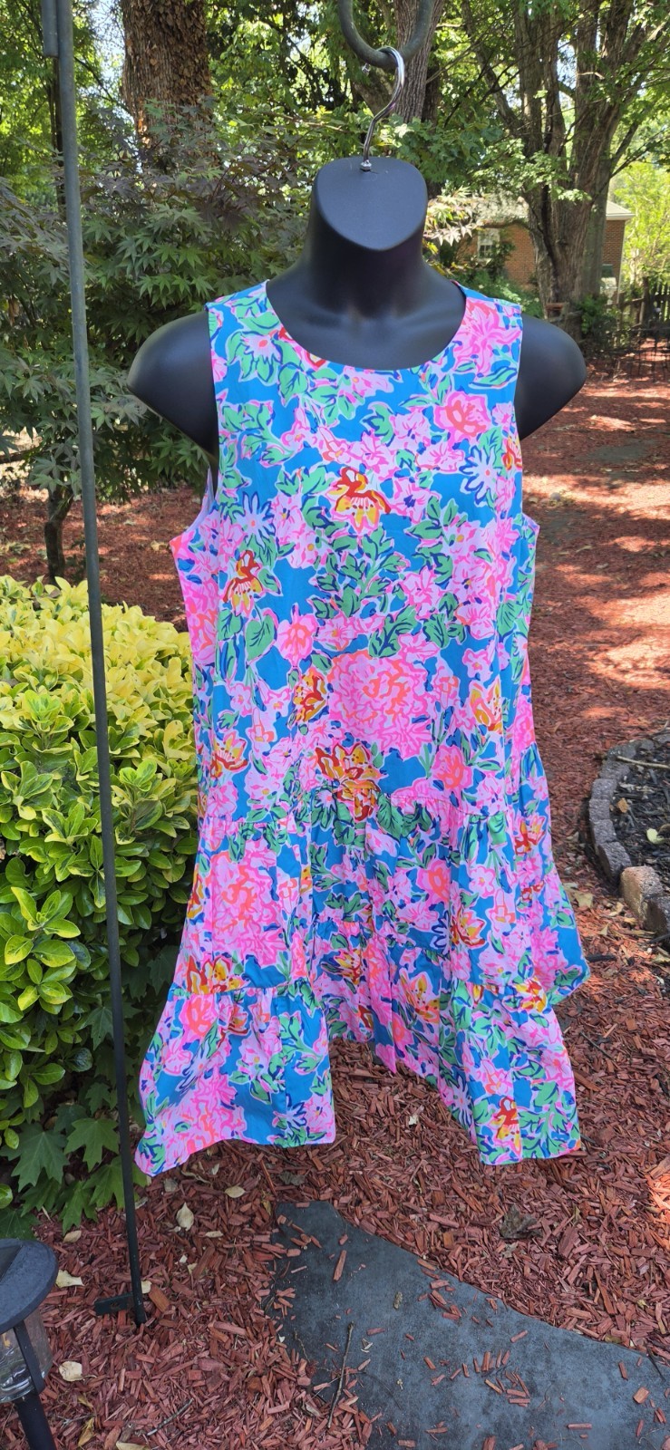 NWT $178 Lilly Pulitzer Trina Swing Dress XL Multi Rose To The Occasion Poplin