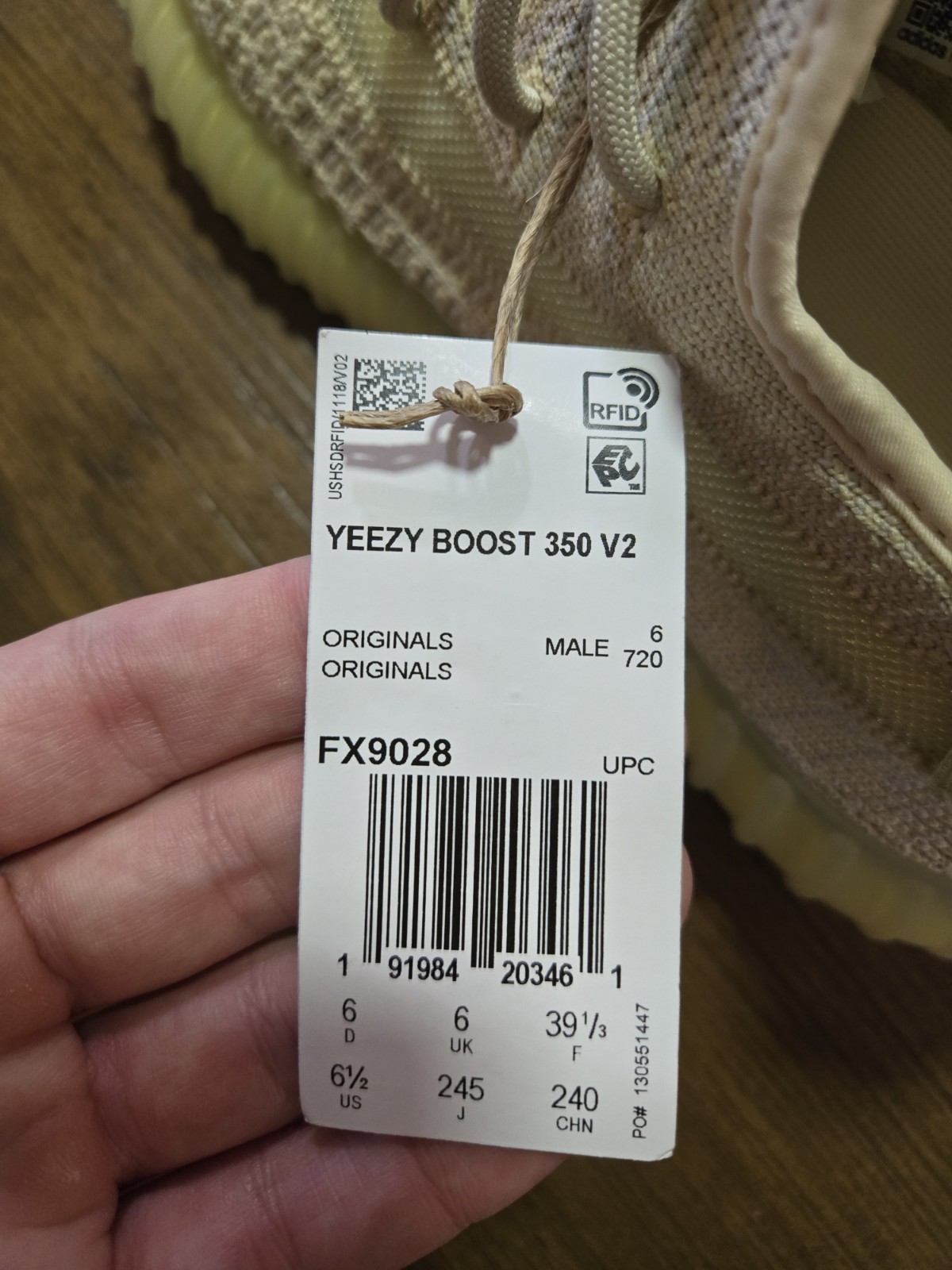 Adidas Yeezy Boost 350 V2 Flax Size 6.5 FX9028