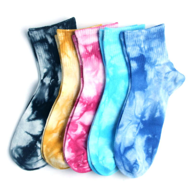 Unisex Tie-dye Cotton Blend Socks Hippie Skateboard Festival Casual Size 5-8 UK