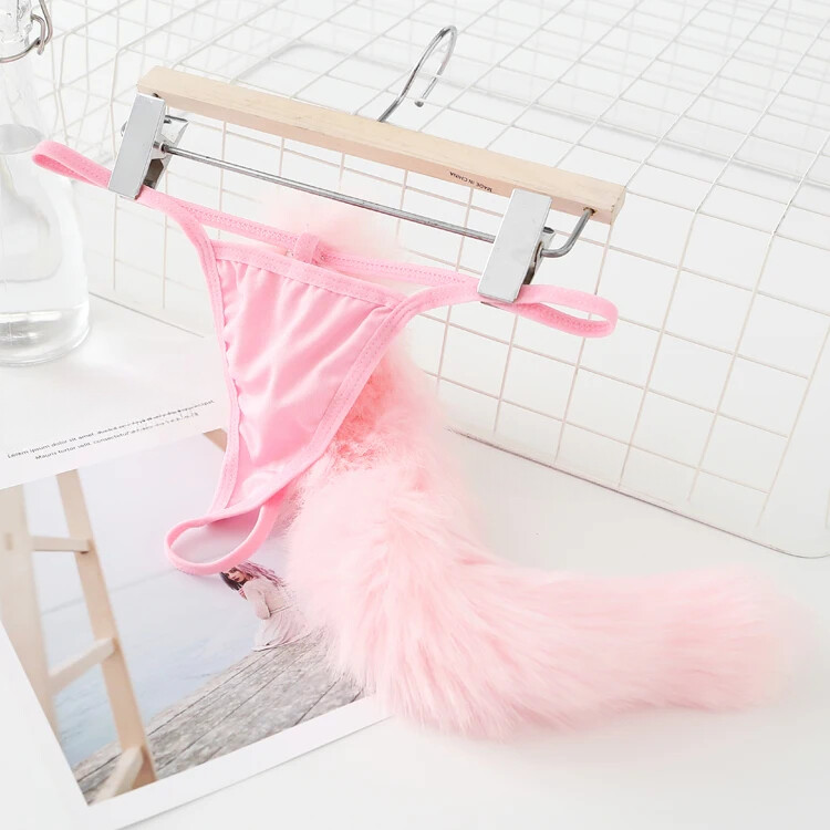 Soft Rabbit Tail Sexy Lingerie G String Female Underwear Thong Briefs Panties