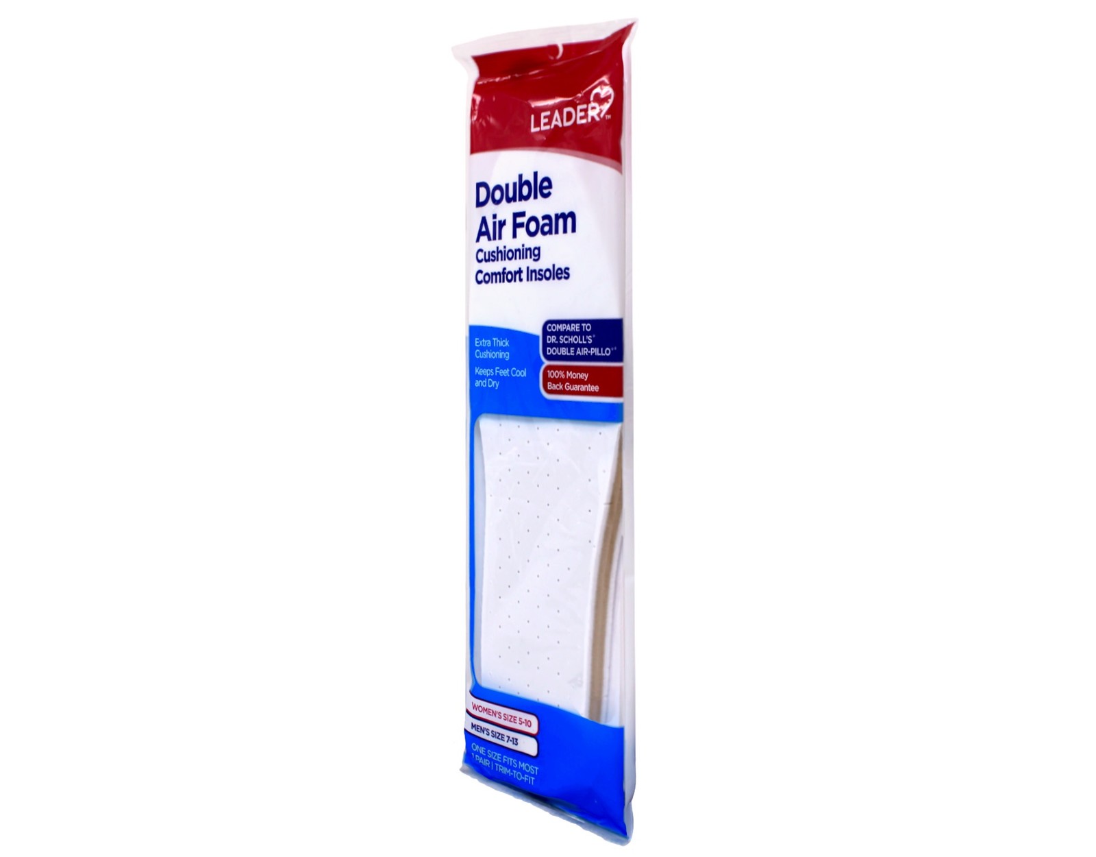 Leader Double Air Foam Insoles Women 5-10 Men 7-13 6 Pack Comfort Support