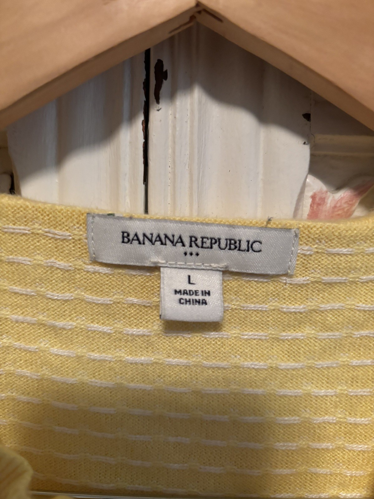 Banana Republic Yellow/White Polka Dots Lightweight Cardigan Sweater Women’s L