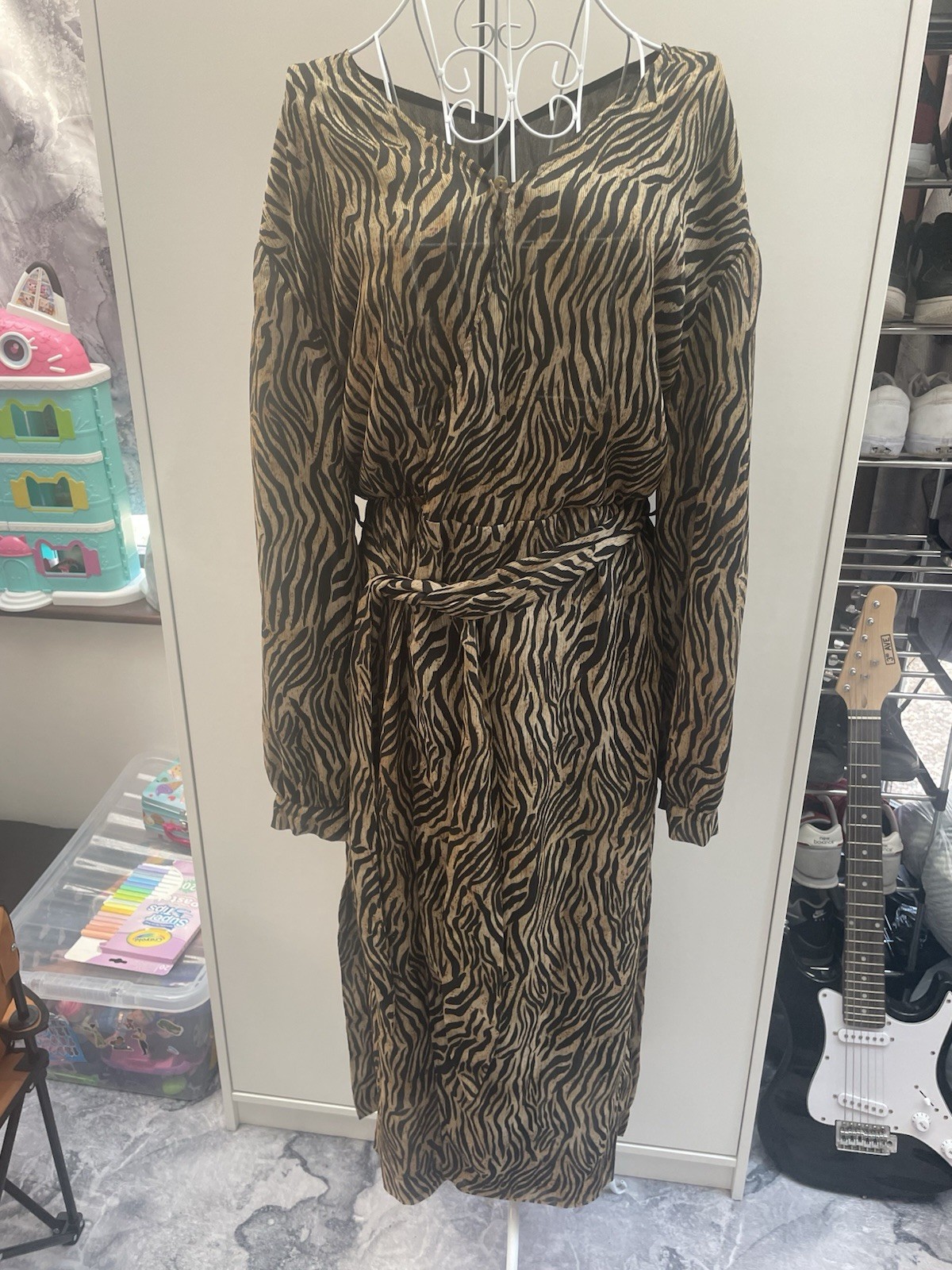 Nanushka Oasis Tiger Print Wrap Midi Dress Size S SS18 Animal BNWT Made Hungary