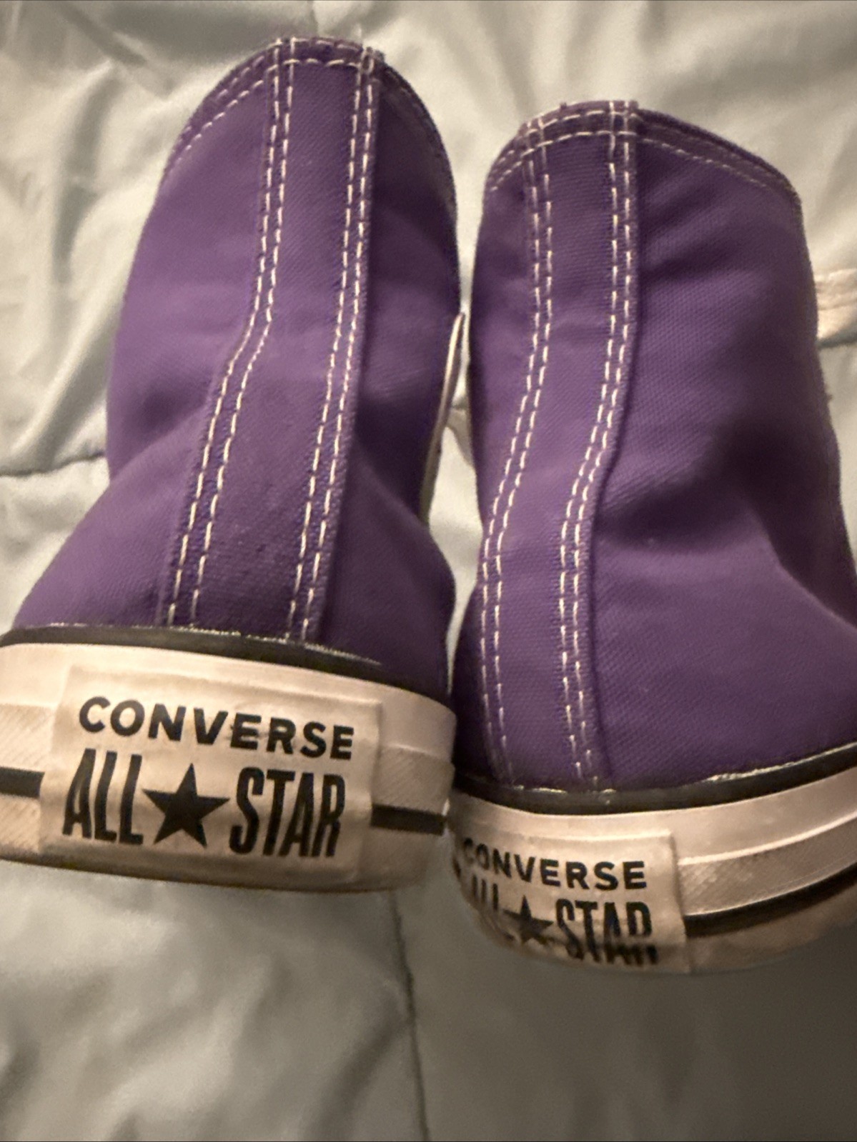 Purple Converse High Top Sneakers With White Accents Unisex Sneakers M8 W10