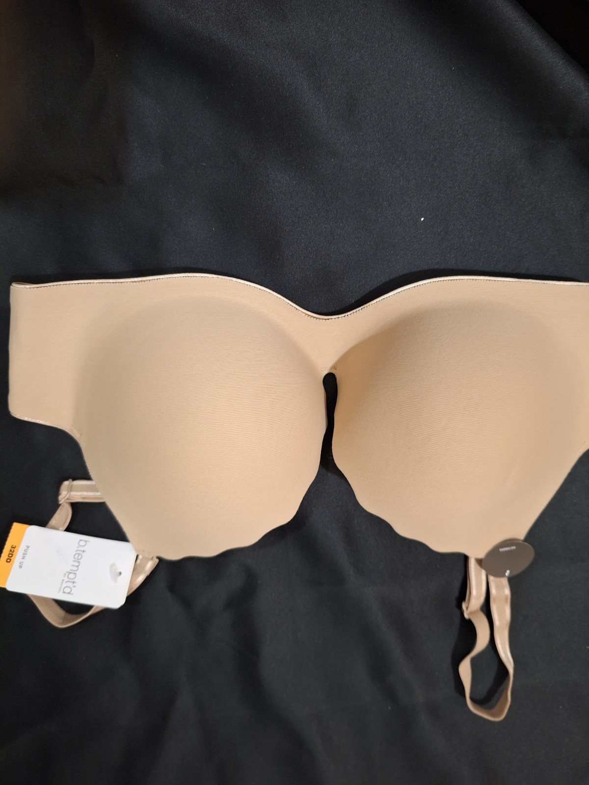 b.tempt’d 32DD Leopard Animal Print Push Up Bra, Adjustable Straps Beige