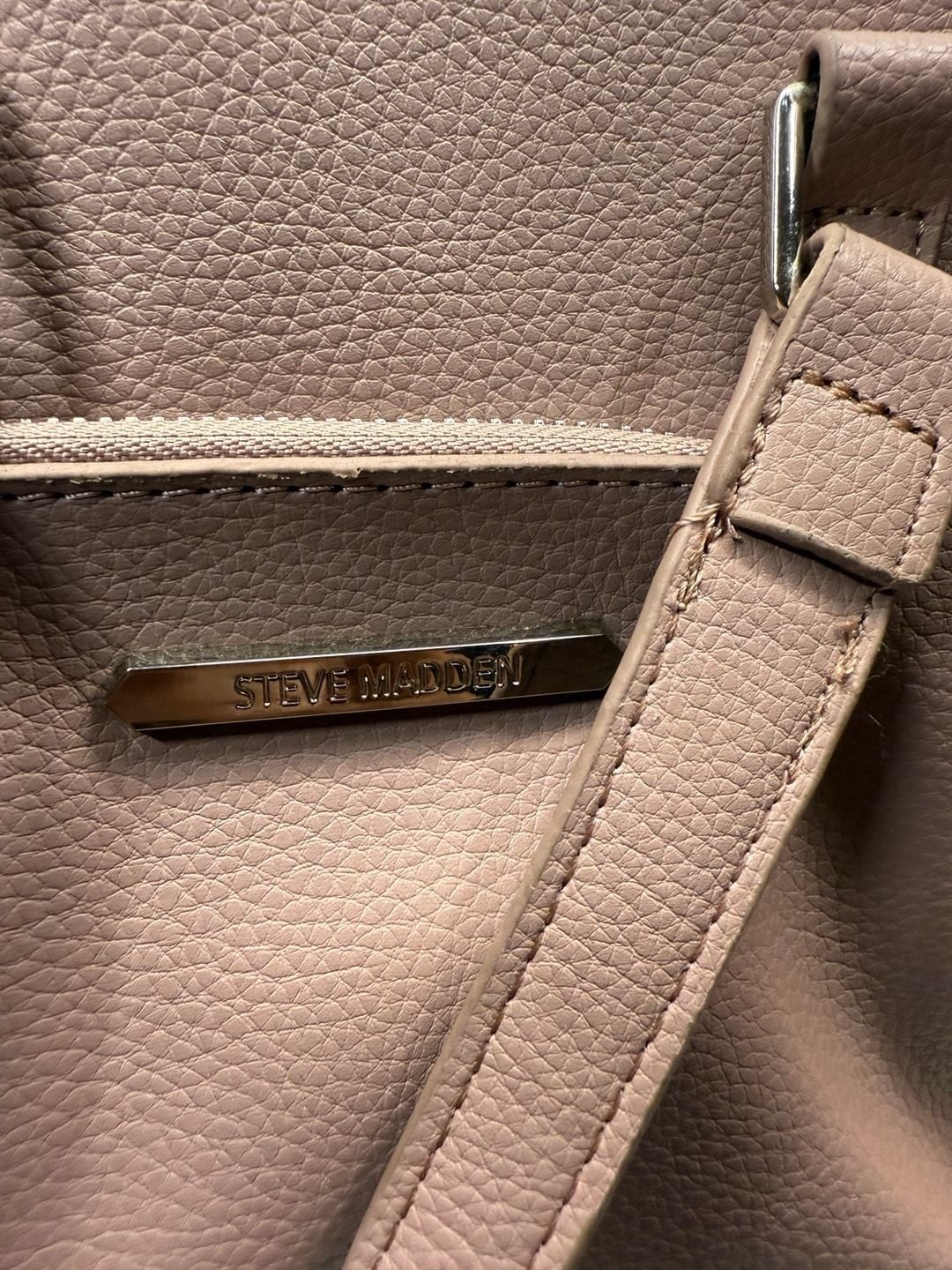 Steve Madden Blush Pebbled Faux Leather Satchel Handbag