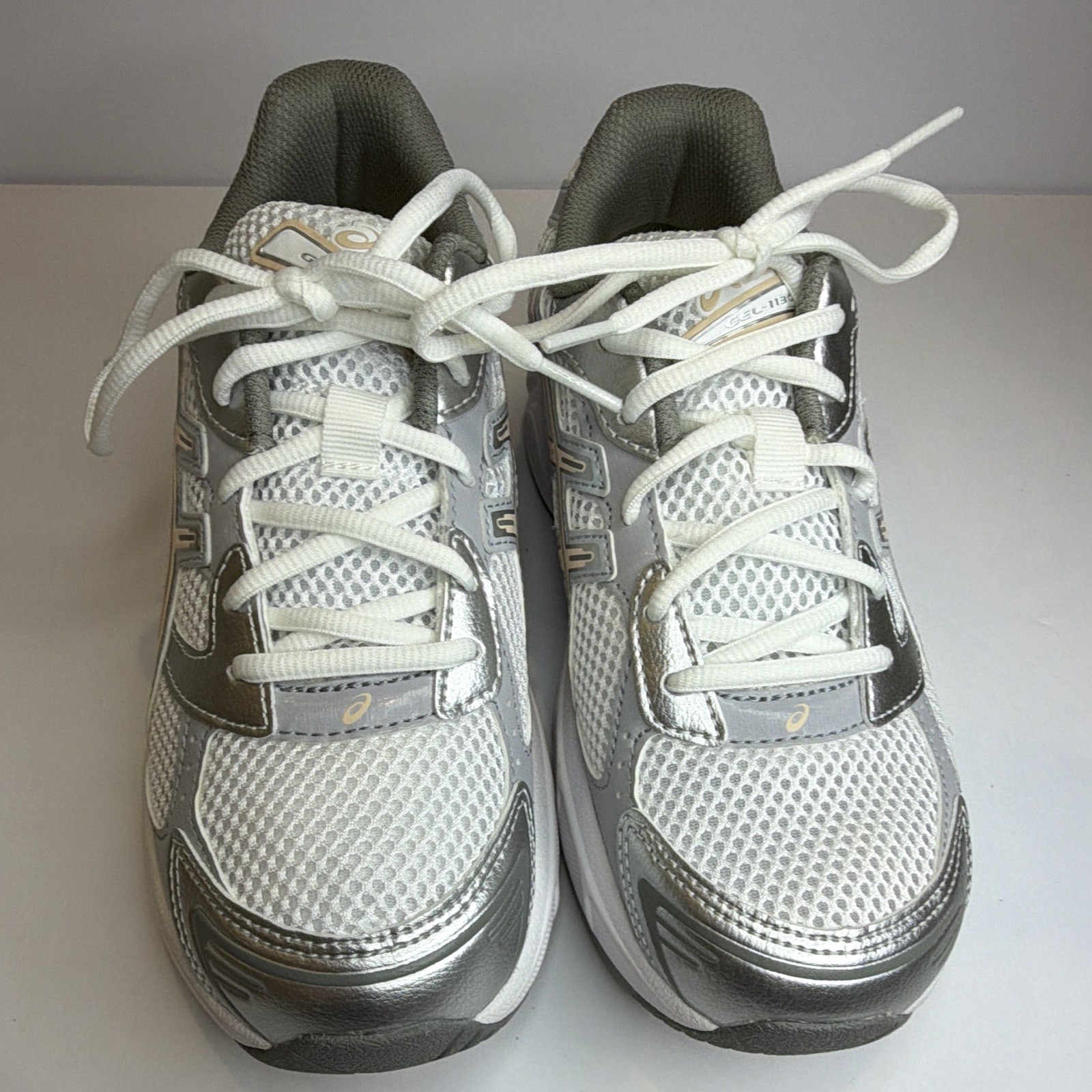 ASICS GEL-1130 GS Low Top Lace-Up White/Pearl Pink/Gray Kids 5.5 1204A169-101