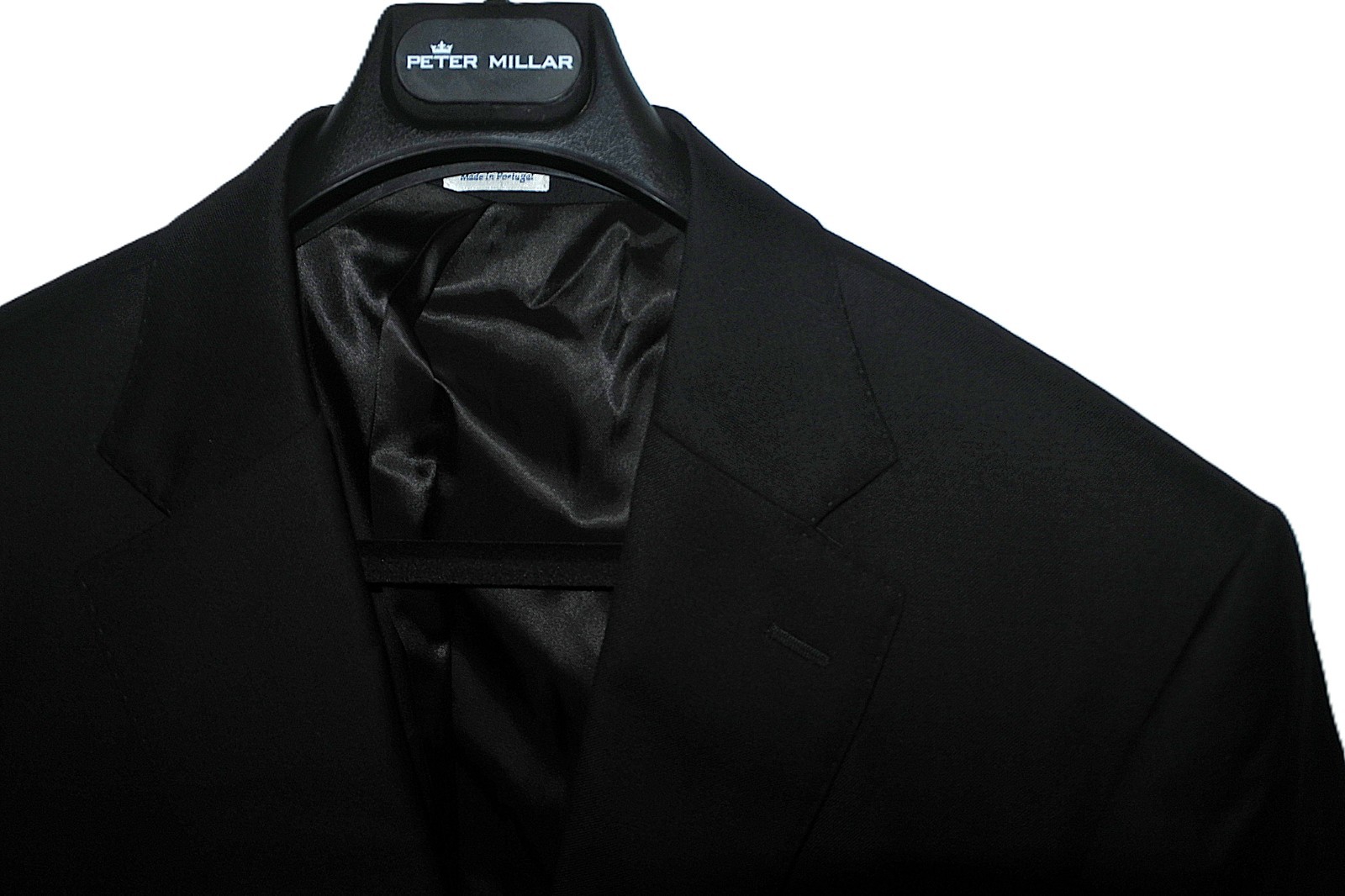 NWOT Mens 44R Peter Millar Black Wool Suit Jacket Sport Coat