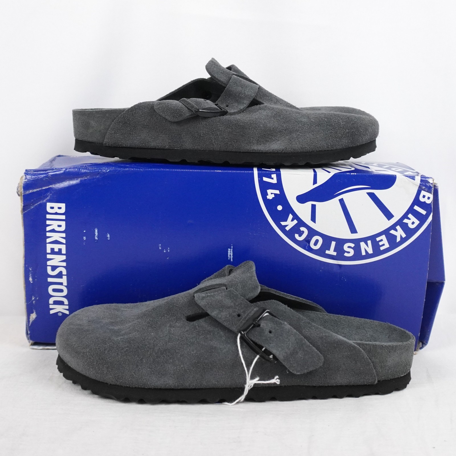 Birkenstock Boston Suede Leather Clogs In Charcoal – Unisex EU37/W6/M4 (1031489)