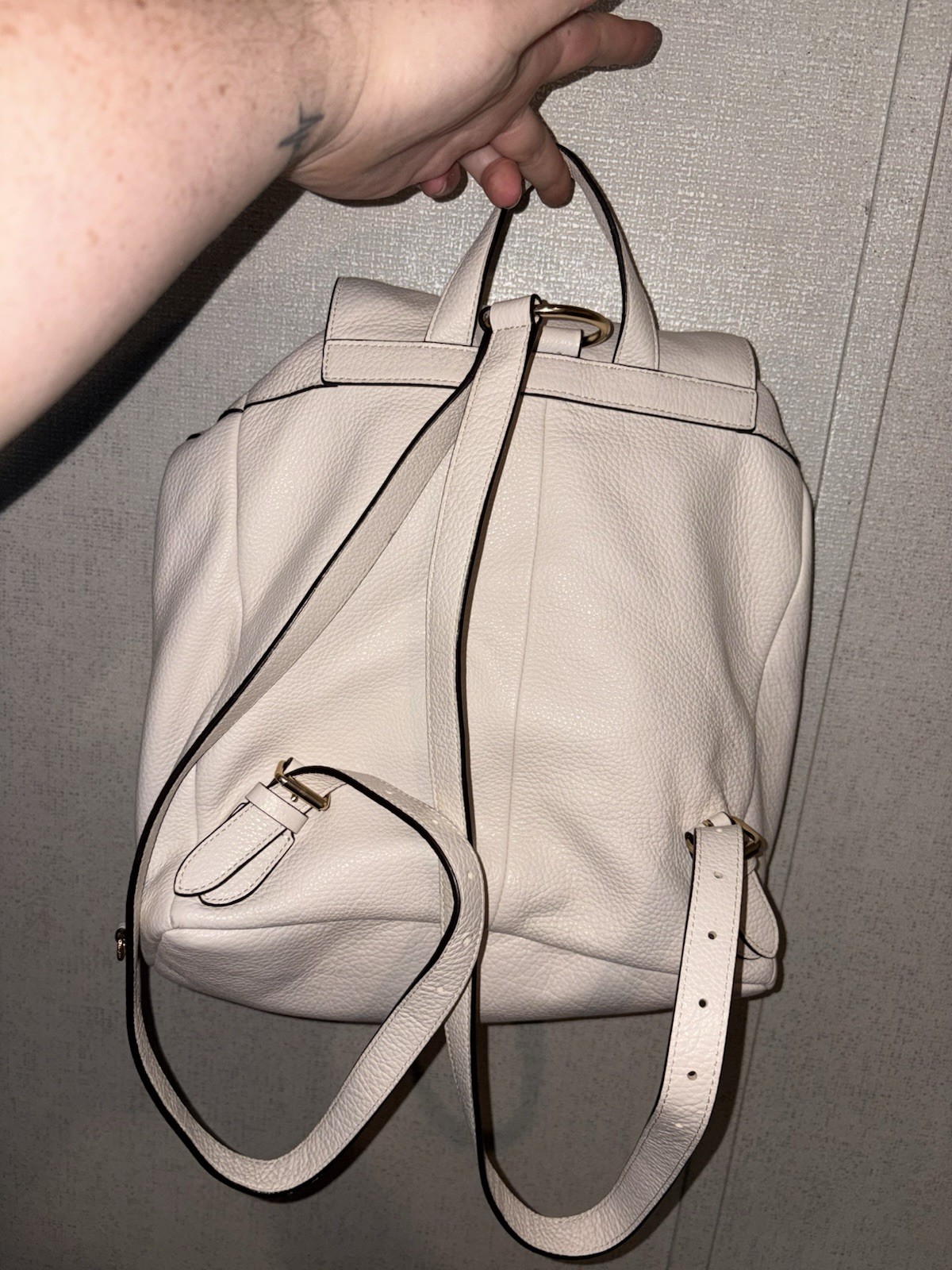 AUTHENTIC Coach Billie Backpack In Cream Pebbled Leather