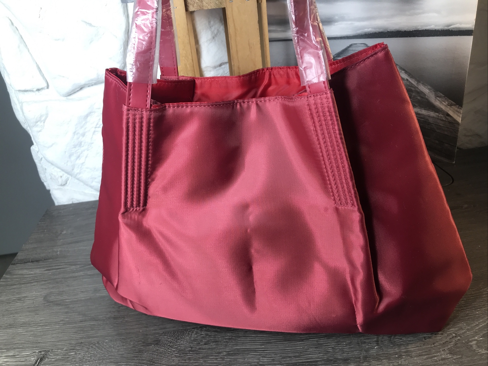SHISEIDO Ginza Tokyo Cranberry Nylon Lined Tote Handbag New Without Tags