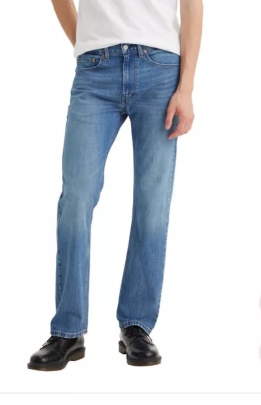 Levi Strauss & CO 505 Men’s Blue Regular Fit Straight Leg Jeans Size 34×32 NWT