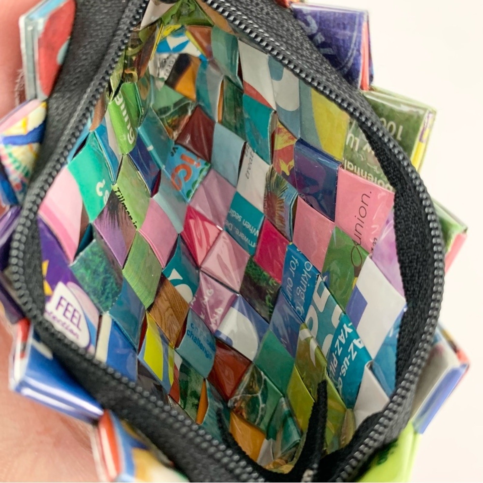 Backstreet Boys Magazine Wrapper Folded Woven Origami Patchwork Wallet Coin Bag