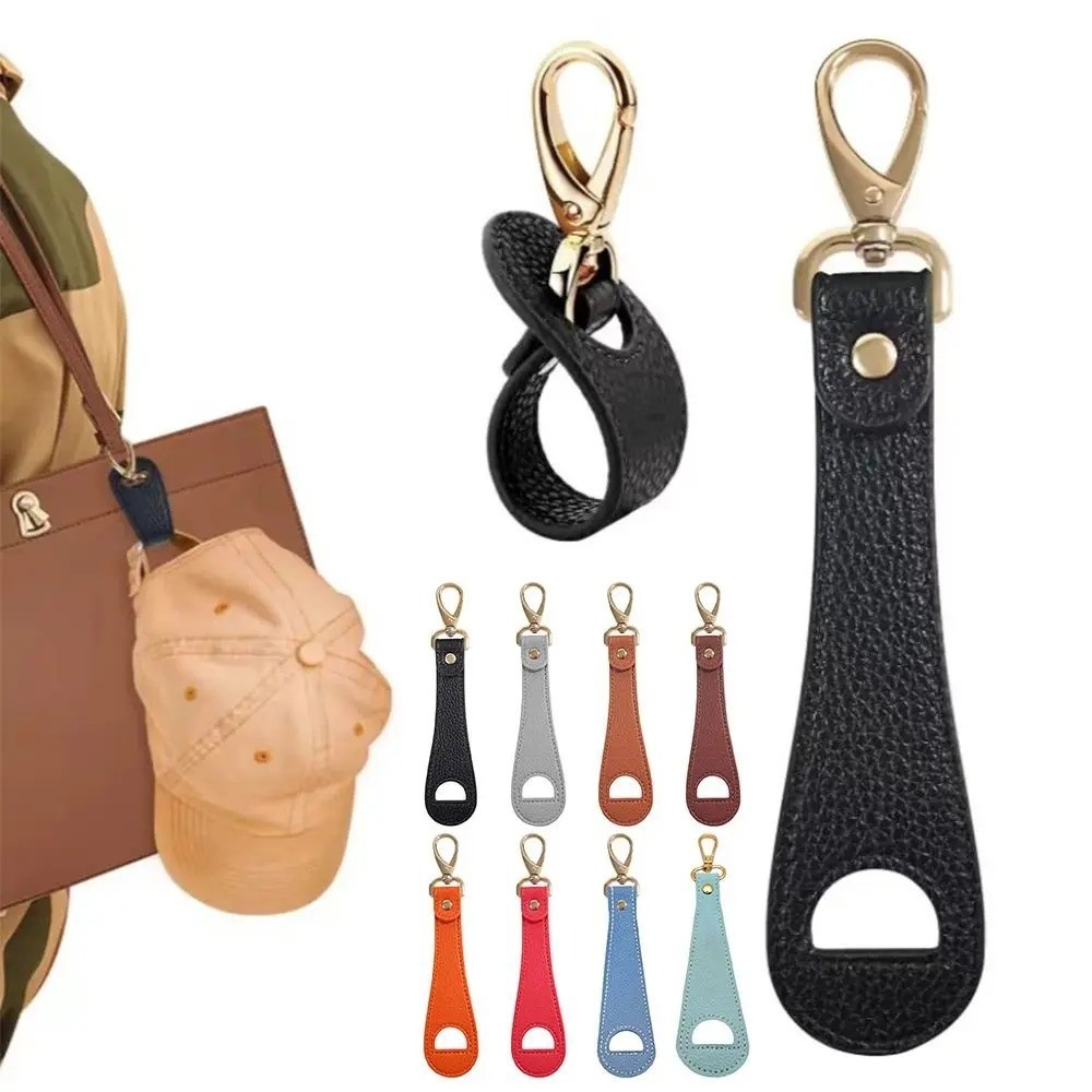 PU Leather Hat Clip Travel Handbag Hat Holder Hands Free Storage Clip Buckle