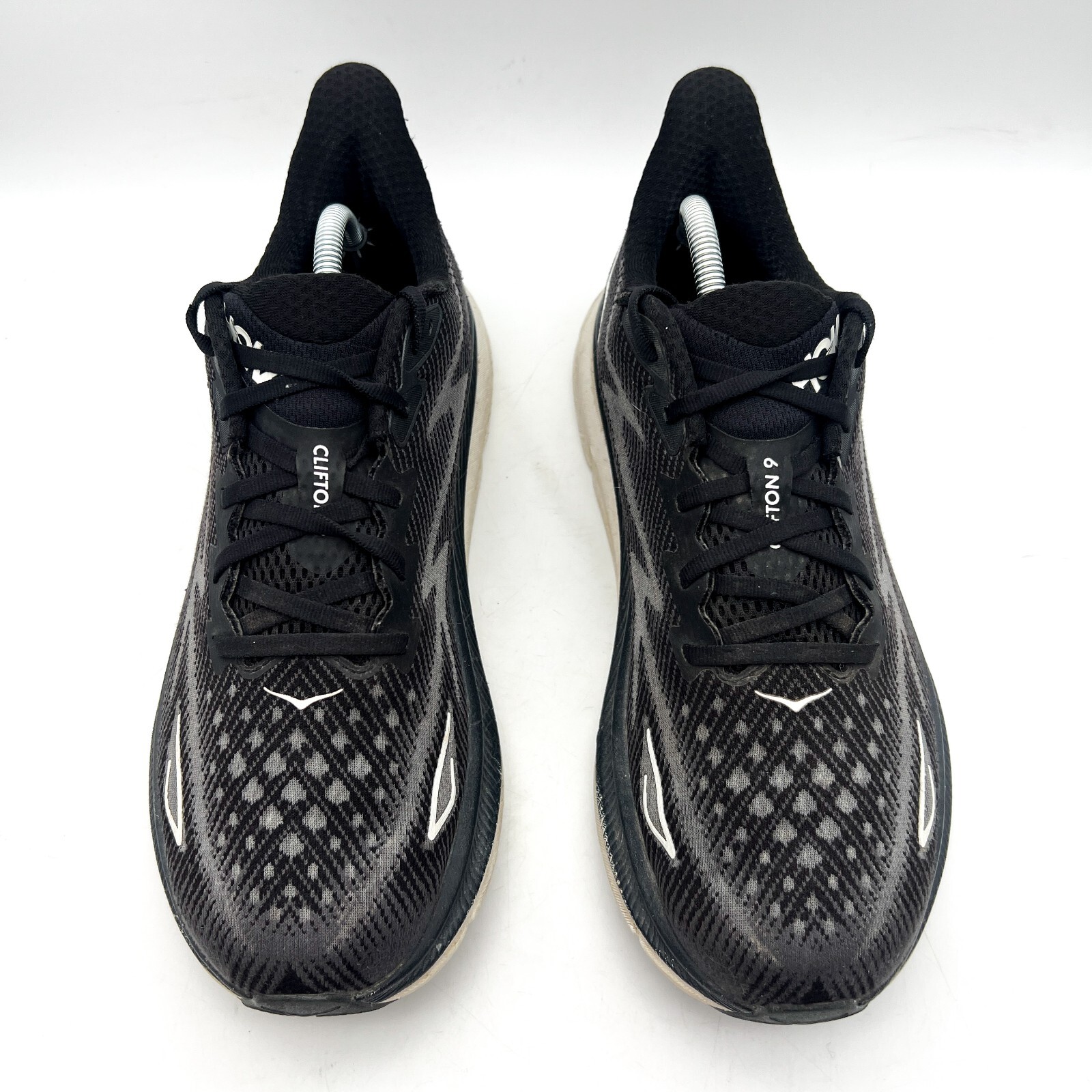 Hoka One One Clifton 9 Mens Size 10.5D Black White Running Shoes 1127895 BWHT