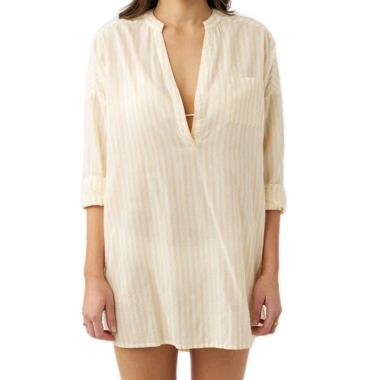 O’Neill Belizin Stripe Sahara Sun Cover Up Tunic Dress Vacation Beach XL