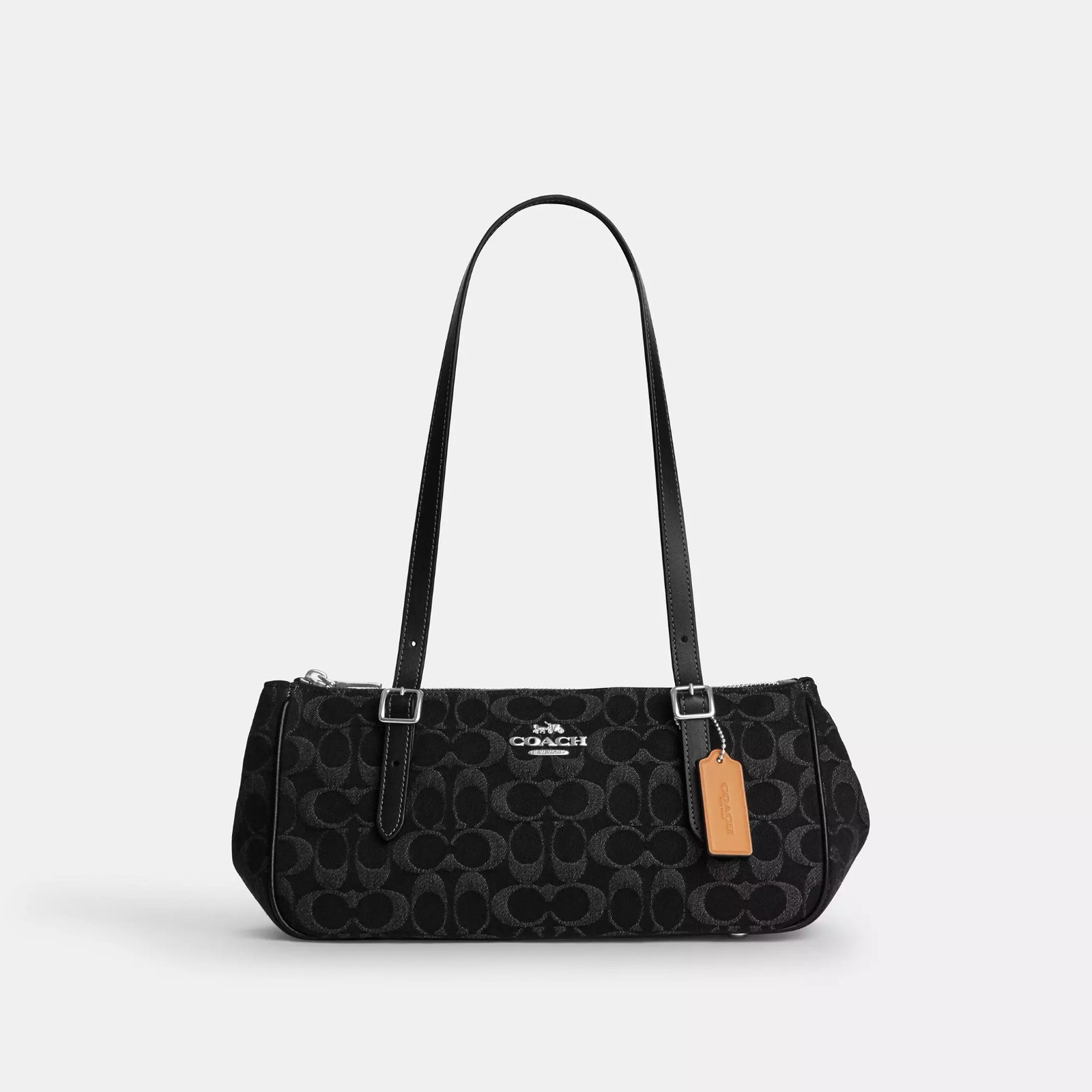NWT Coach CDB92 Asher Shoulder Bag Signature Denim Vachetta Smooth Leather $350