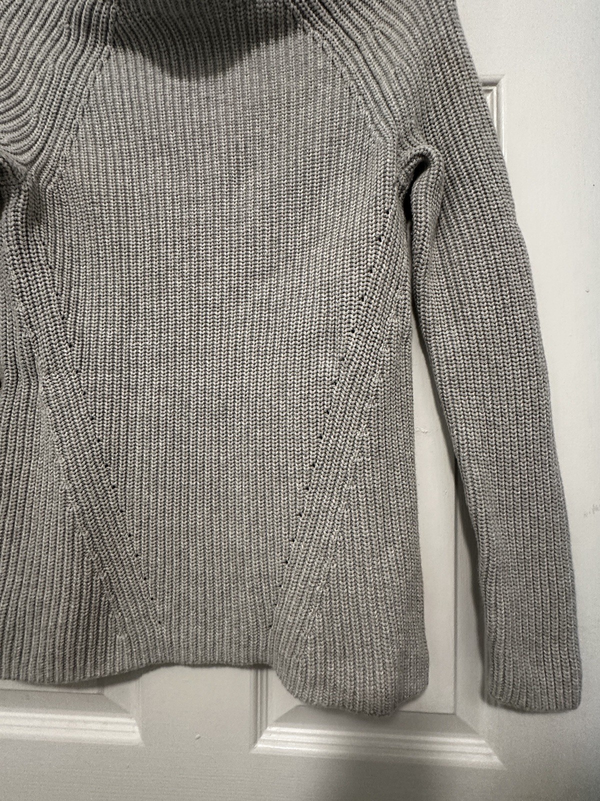 Lands End 100% Cotton Baumwolle Grey Sweater Crew Knit XS Size 2-4