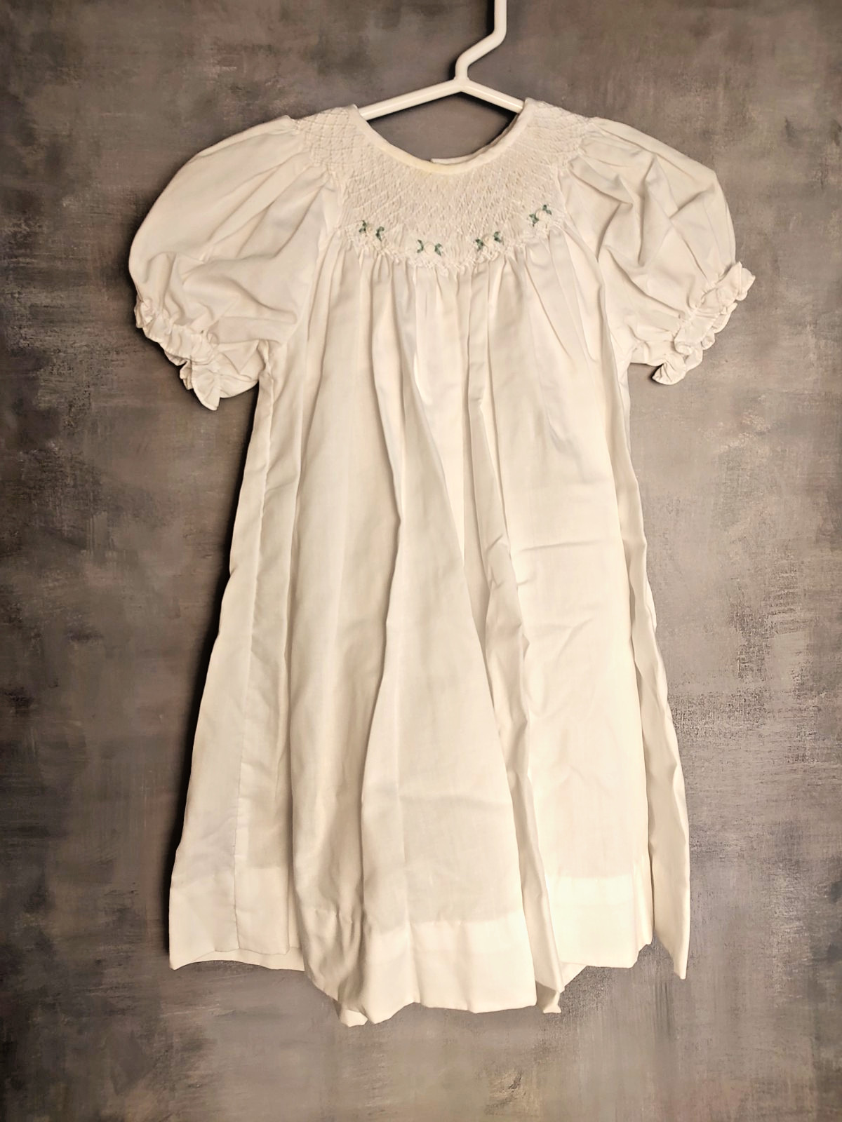 Petit Ami Smocked Dress 9M White Heirloom Baby Girl w Bloomers Easter Baptism