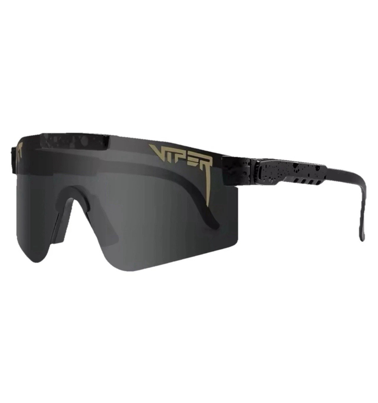 Pit Viper Sunglasses Black Frame Black Shield Lense Spray Cycling Beach