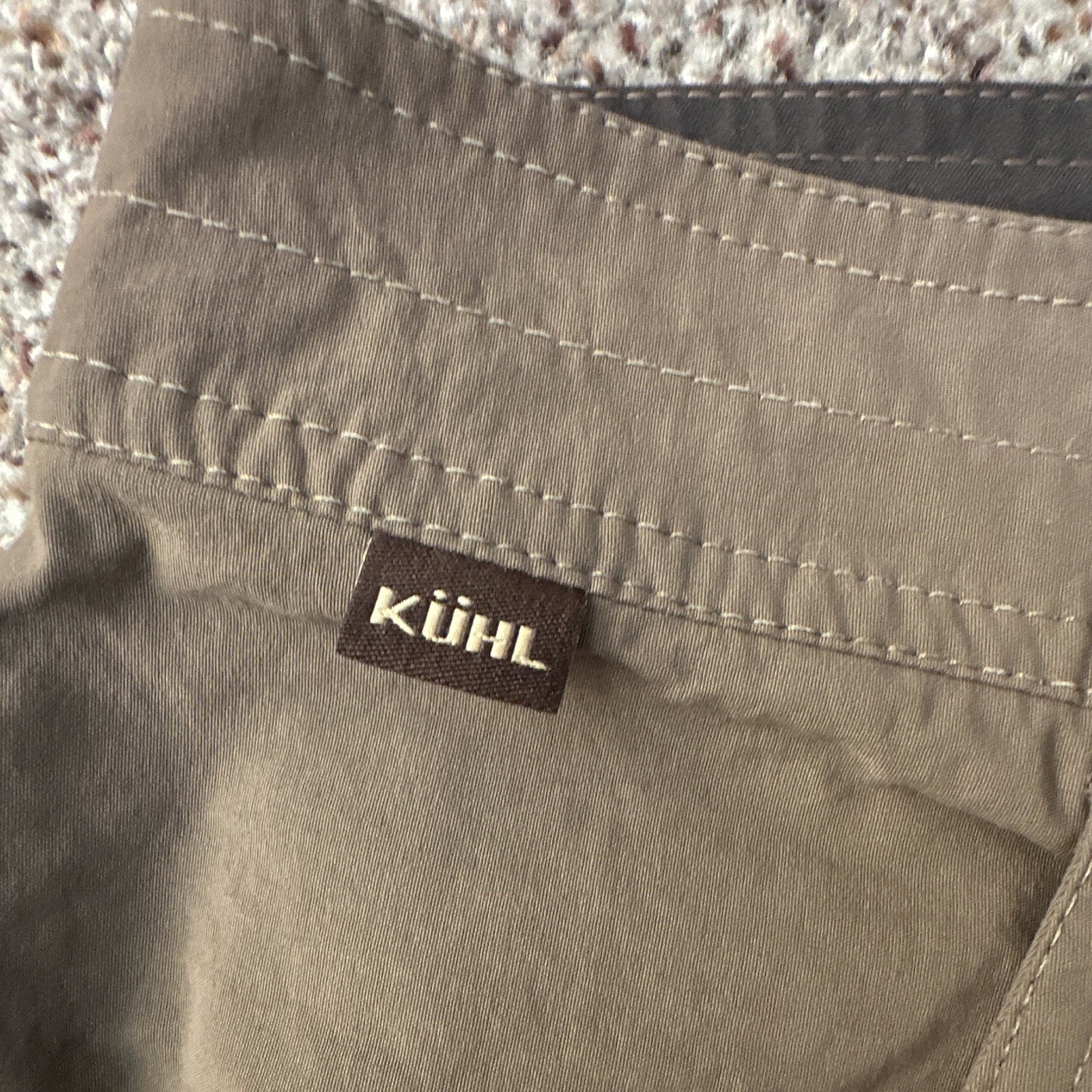 KÜHL Men’s Brown Casual Pants 34W Straight Leg Canvas Nylon/Spandex Pockets