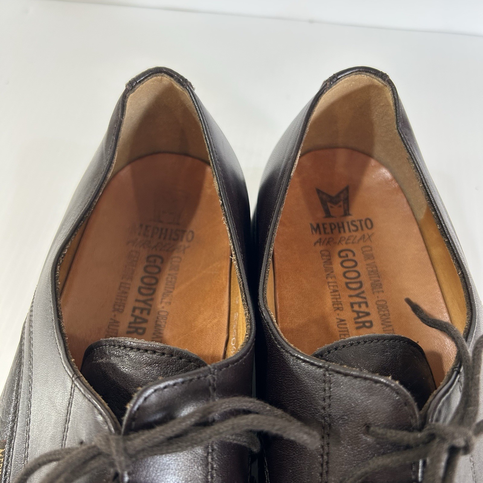 Mephisto France Air Relax Cap Toe Brown Leather Oxfords Goodyear Welt US Size 12