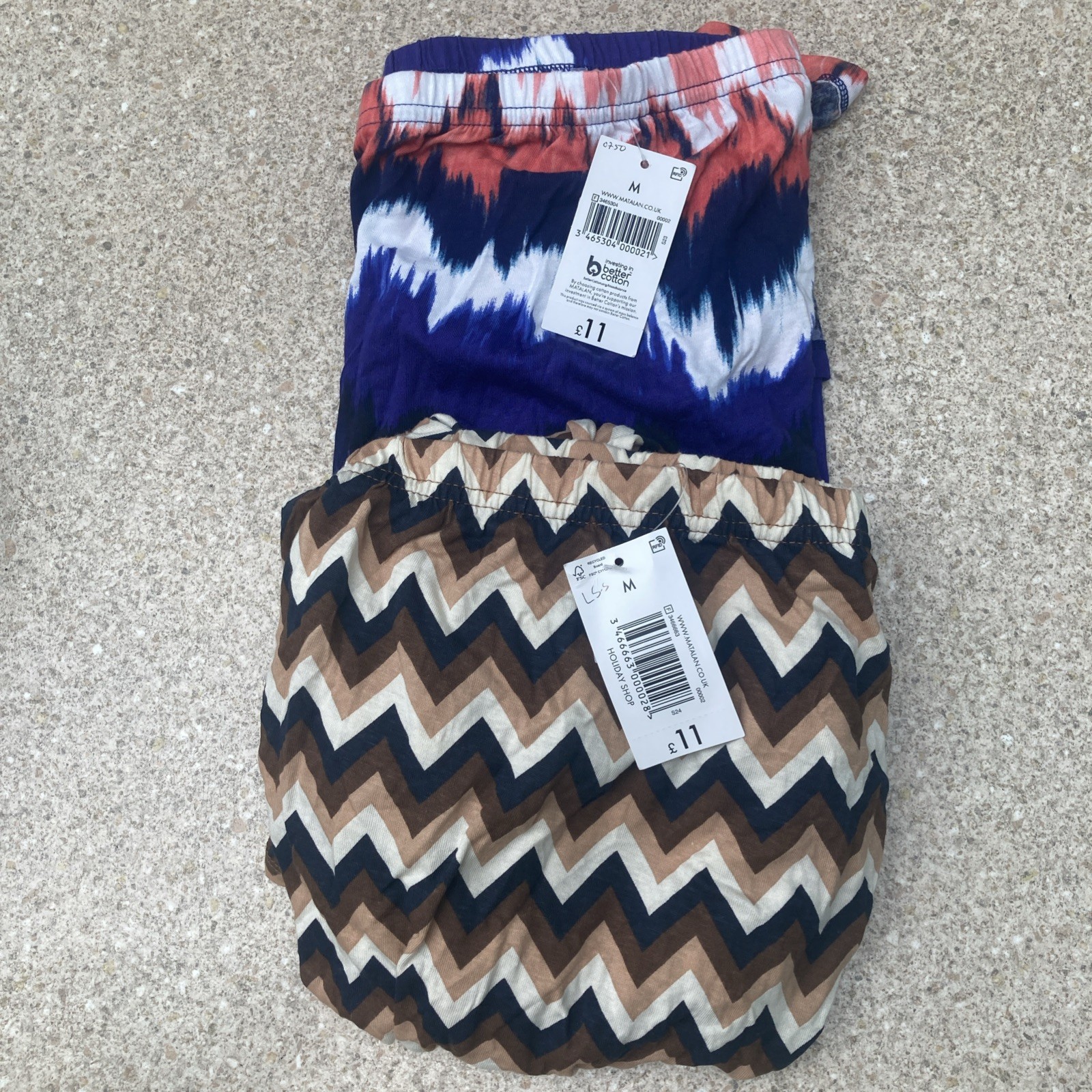 Matalan BNWT x 2 size short bandeau tie dyel zig zag playsuit holiday (819/904)