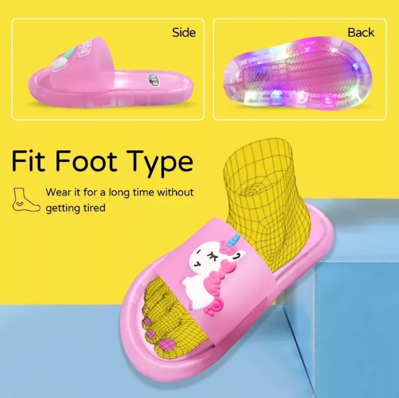Luminous Children’s Slippers Unicorn Crystal Sparkling Lights Boys and Girls