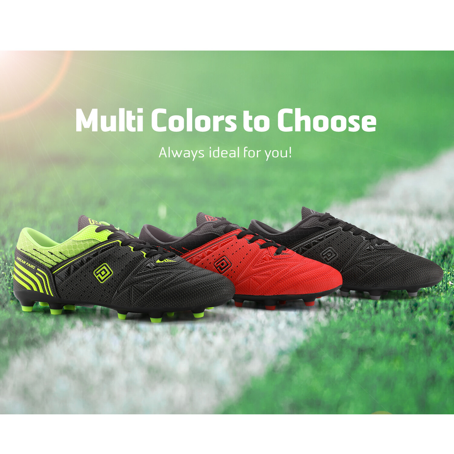 DREAM PAIRS Men Soccer Shoes Sport Athletic Outdoor Football Cleats Size 6.5-13