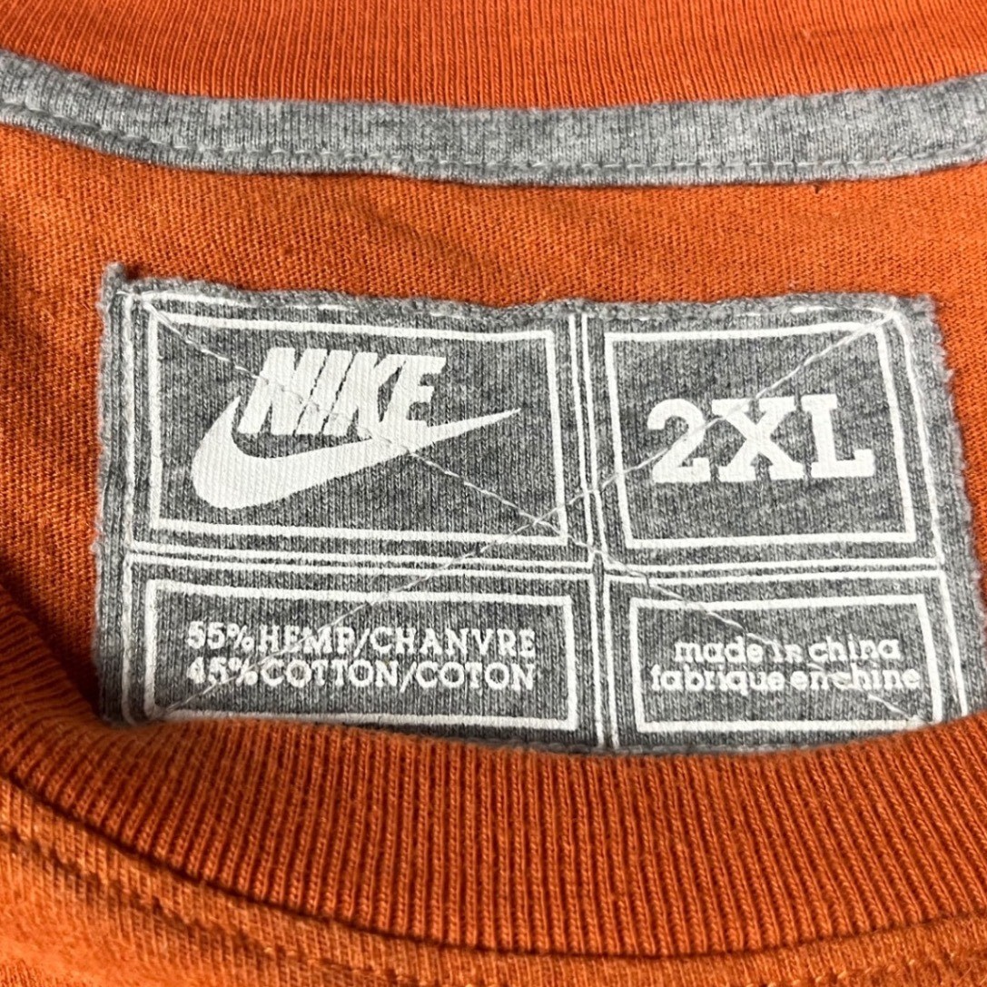 Nike Texas Longhorns UT Graphic T-Shirt Burnt Orange Mens 2XL Hemp Cotton Blend