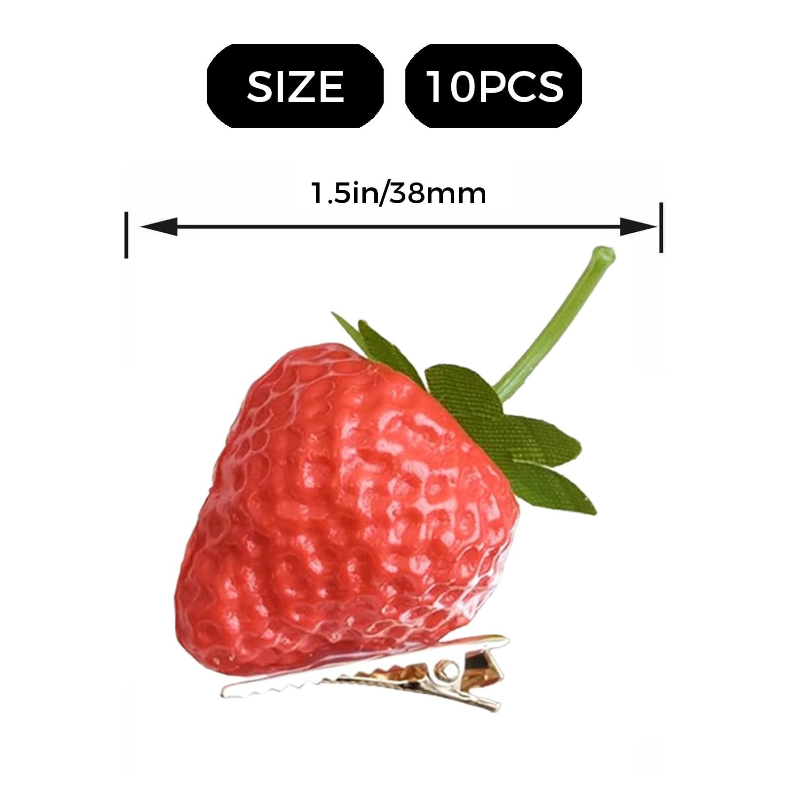 10PCS strawberry accessories,strawberry hair 1 Count (Pack of 10), Strawberry