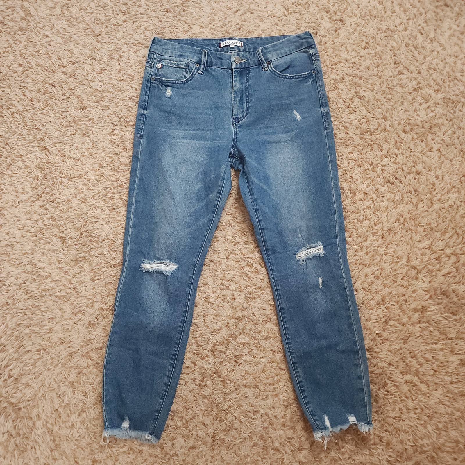 Dear John Womens 27 Skinny Ankle Mid-Rise Denim Blue Jeans