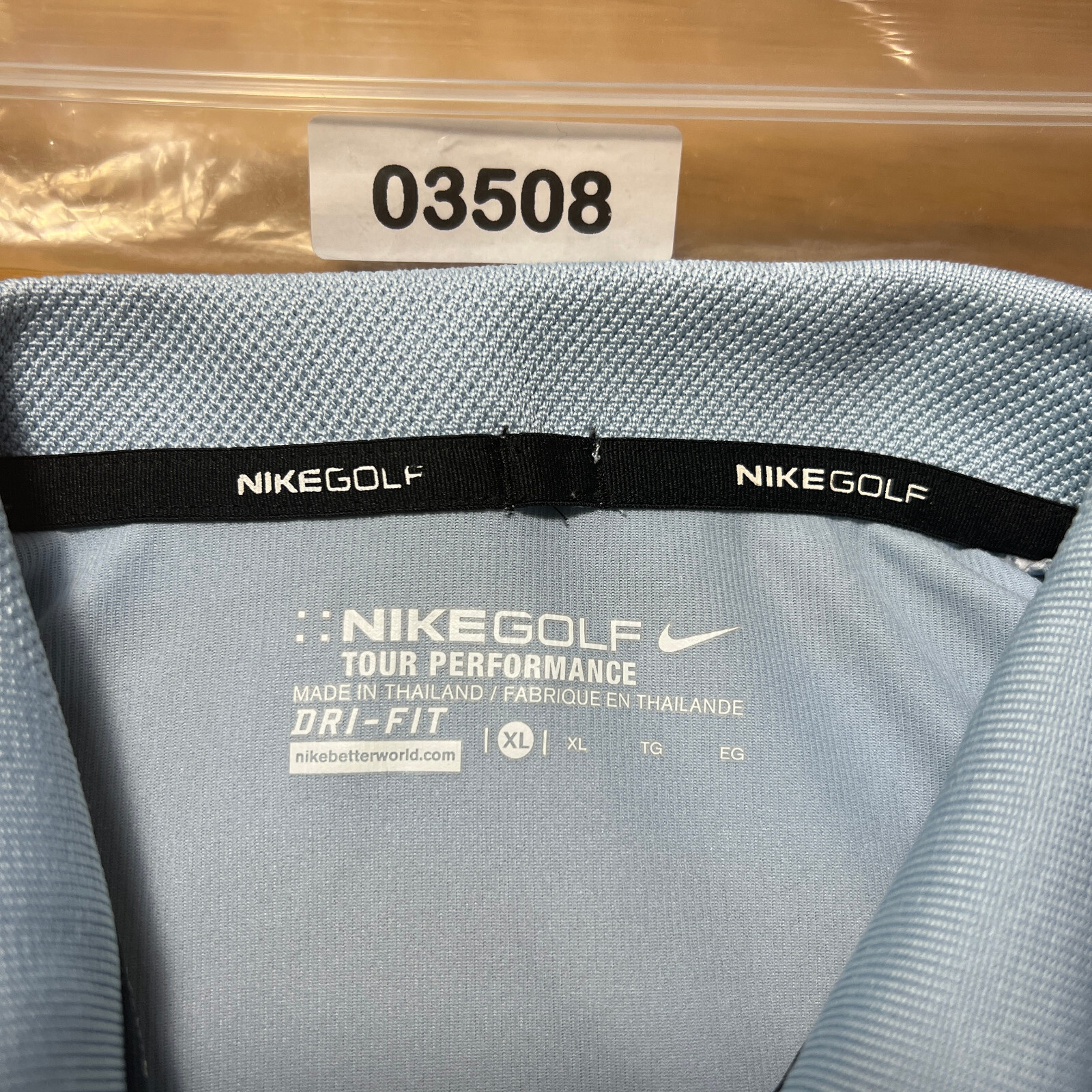 Nike Golf Dri-Fit Tour Performance Men’s Size XL Blue Stretch S/S Polo Shirt