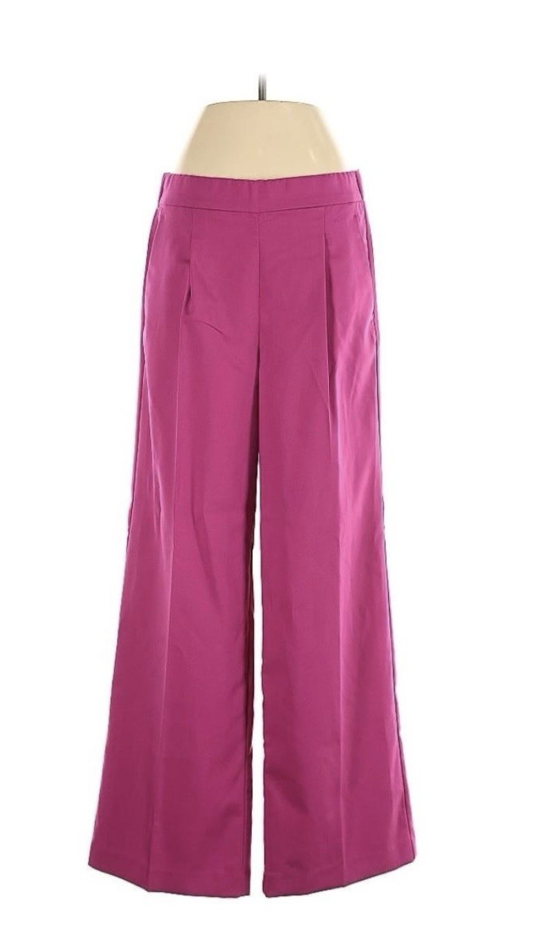 ann taylor Women’s Elegant Withe Leg High Waist Dress Pants In Fushia Size. 6