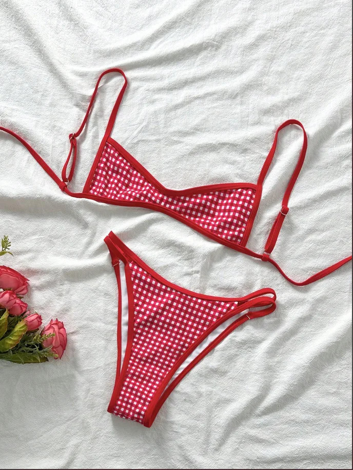 Womens Sexy Bandeau Bikini Brazilian Swimwear String Bandage Thong Bathing Suits